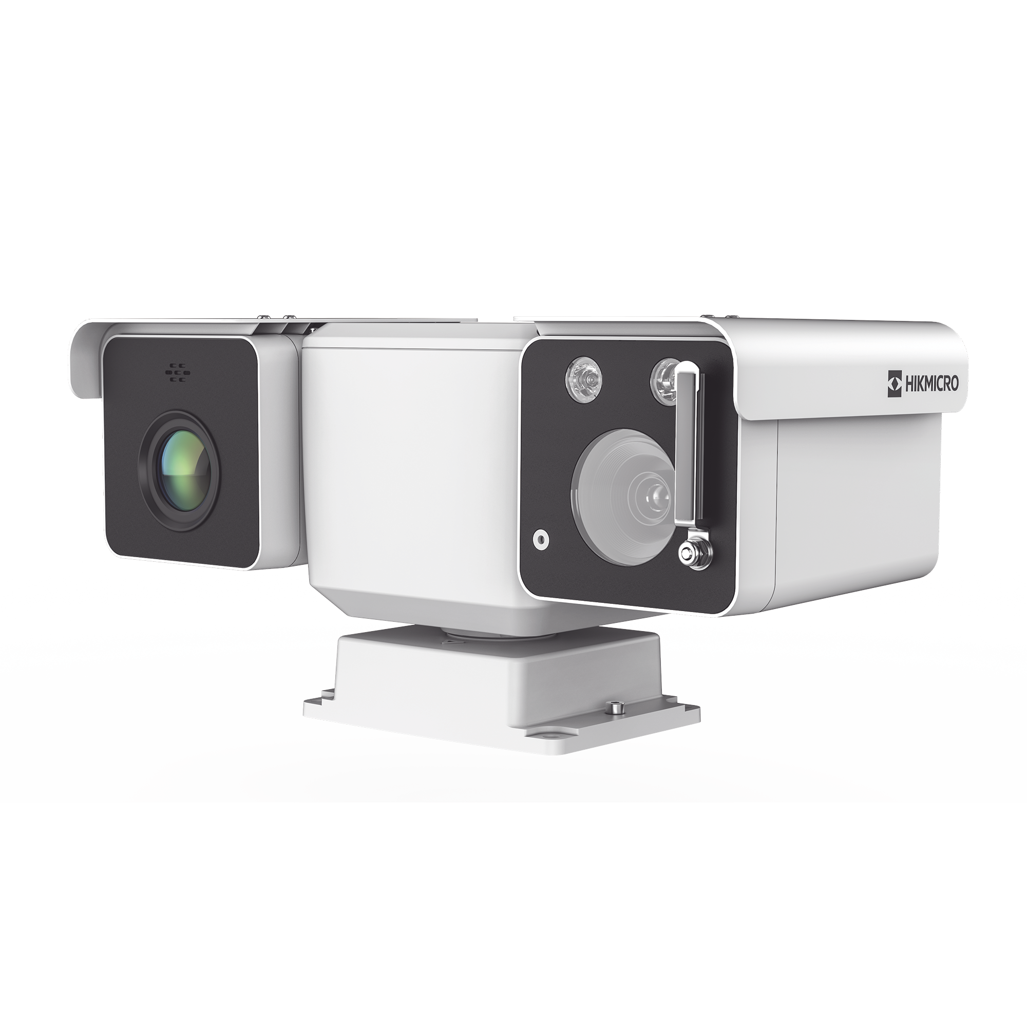 Mini Punta de Poste IP Dual / Térmica 25 mm (384 X 288) + Óptico 32X (4 Megapixel) / 800 mts IR / IP66 / Detección de Temperatura / microSD