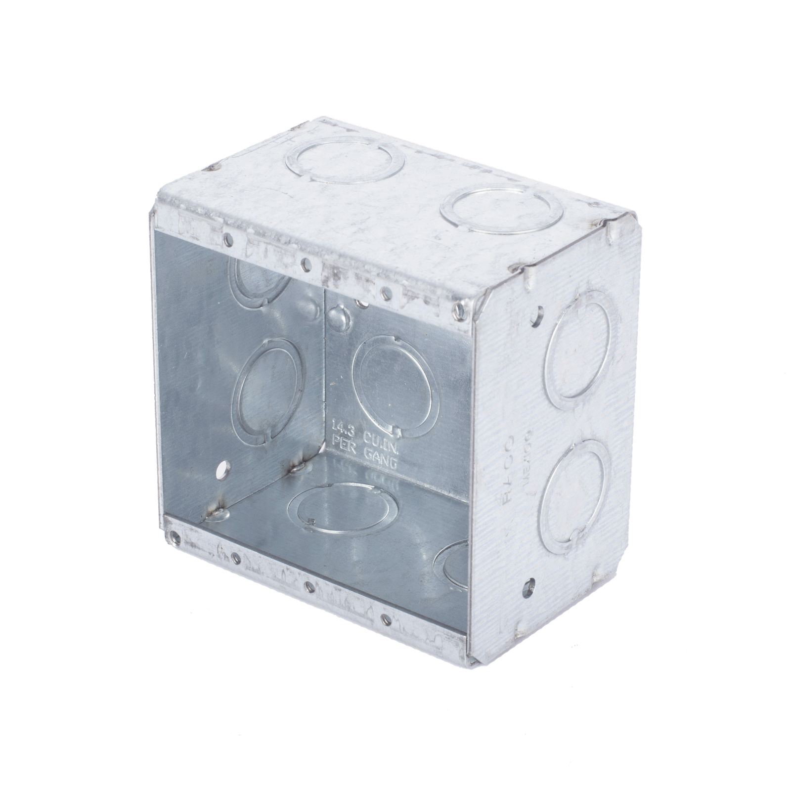 Caja Multigang de 2 Gangs/ Profundidad de 2-1/2 Pulgadas (6.35 cm)/ 12 Entradas de 1/2 - 3/4 Pulgadas (1.27 - 1.91 cm)