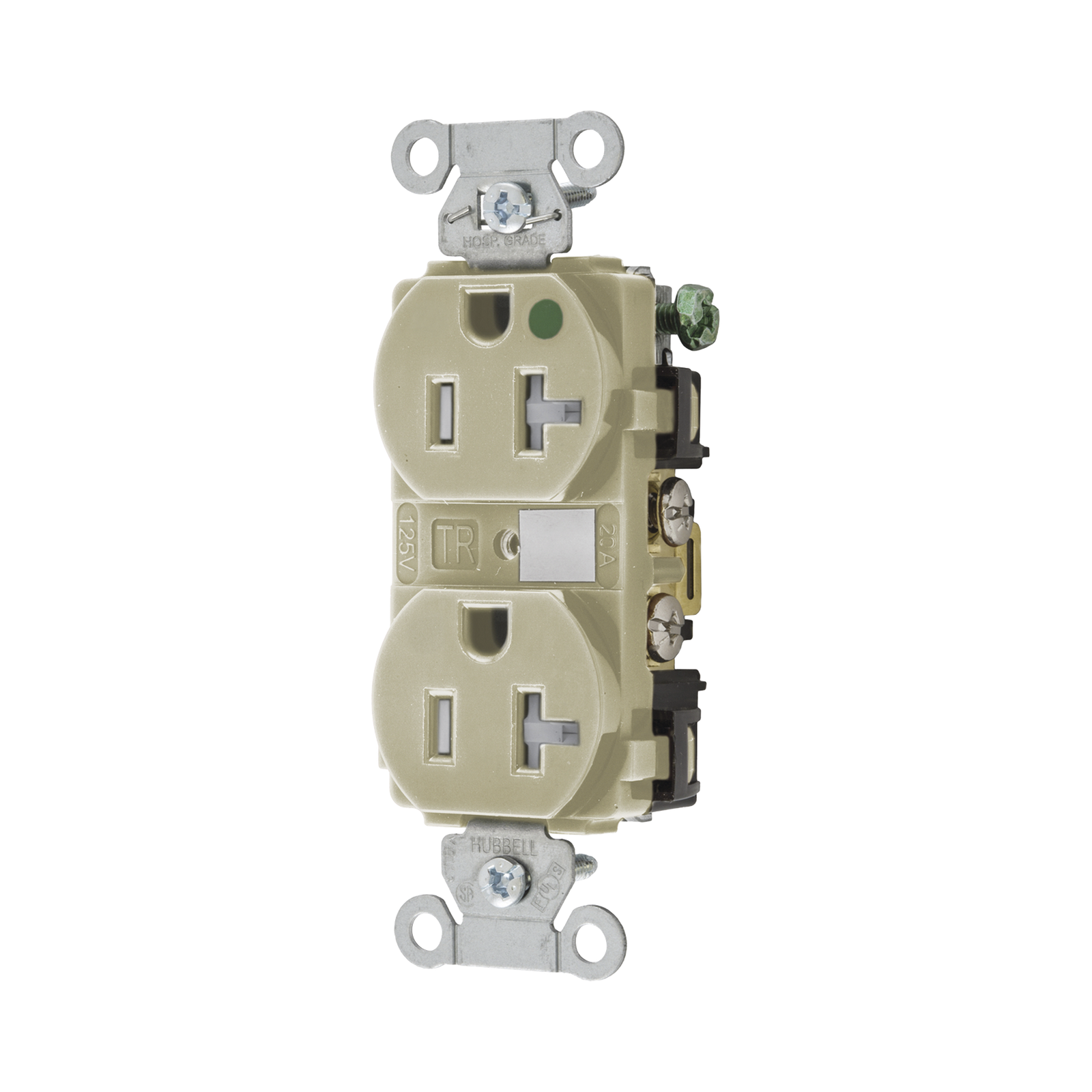 Contacto Duplex  de 20 A 250 V CA/ Nema 6-20R / Grado Hospitalario / Color Marfil.