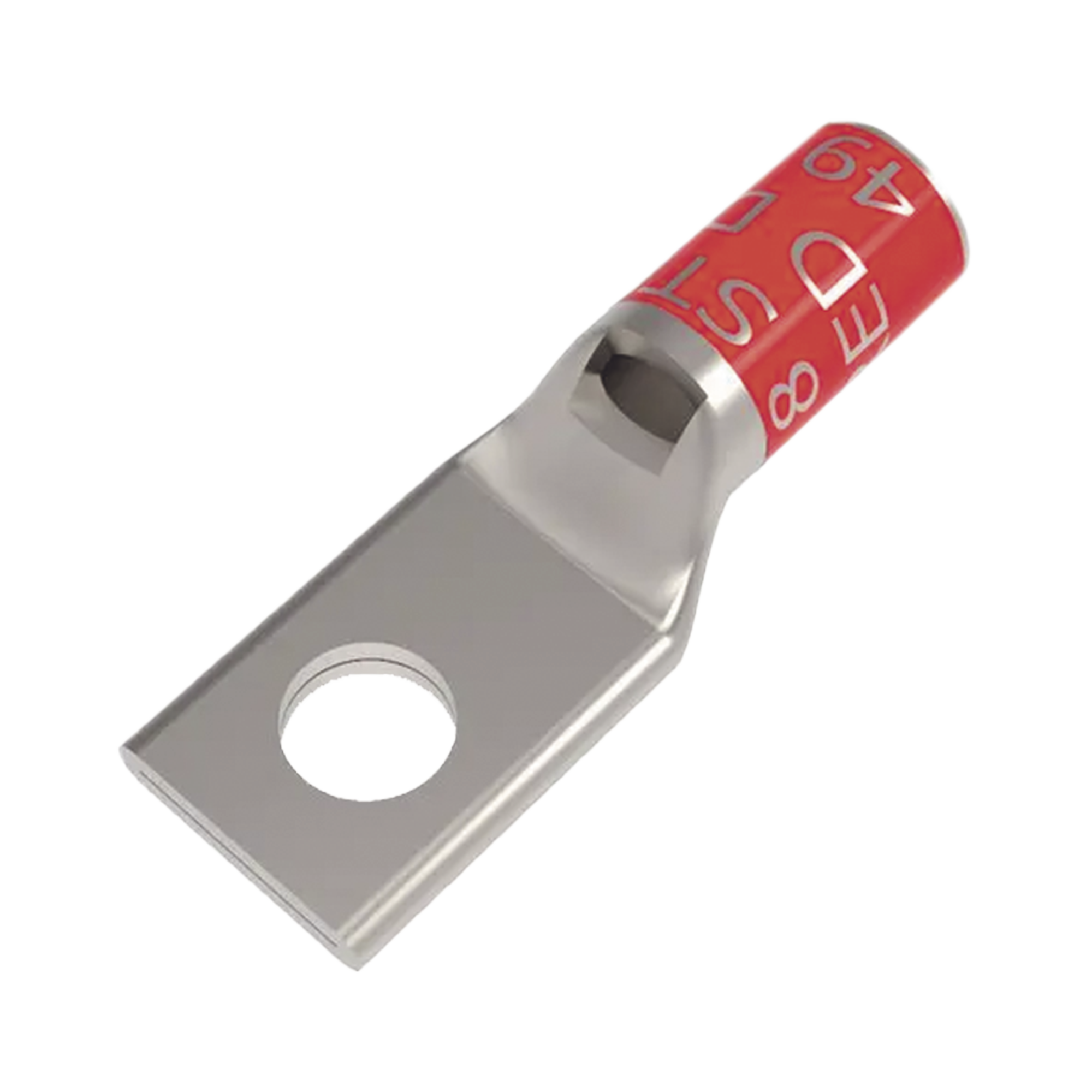 Zapata Terminal de Compresión BURNDY Cañón Corto para Tornillo de 5/16" y Calibre 8 AWG.