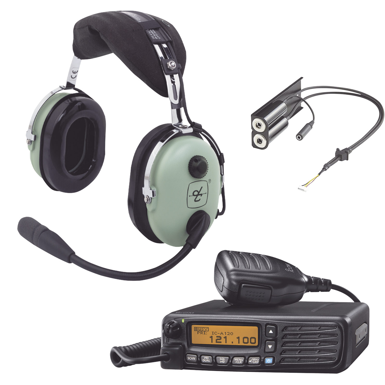 Kit Radio Movil Aéreo Icom con Auricular David Clark para Aviación General