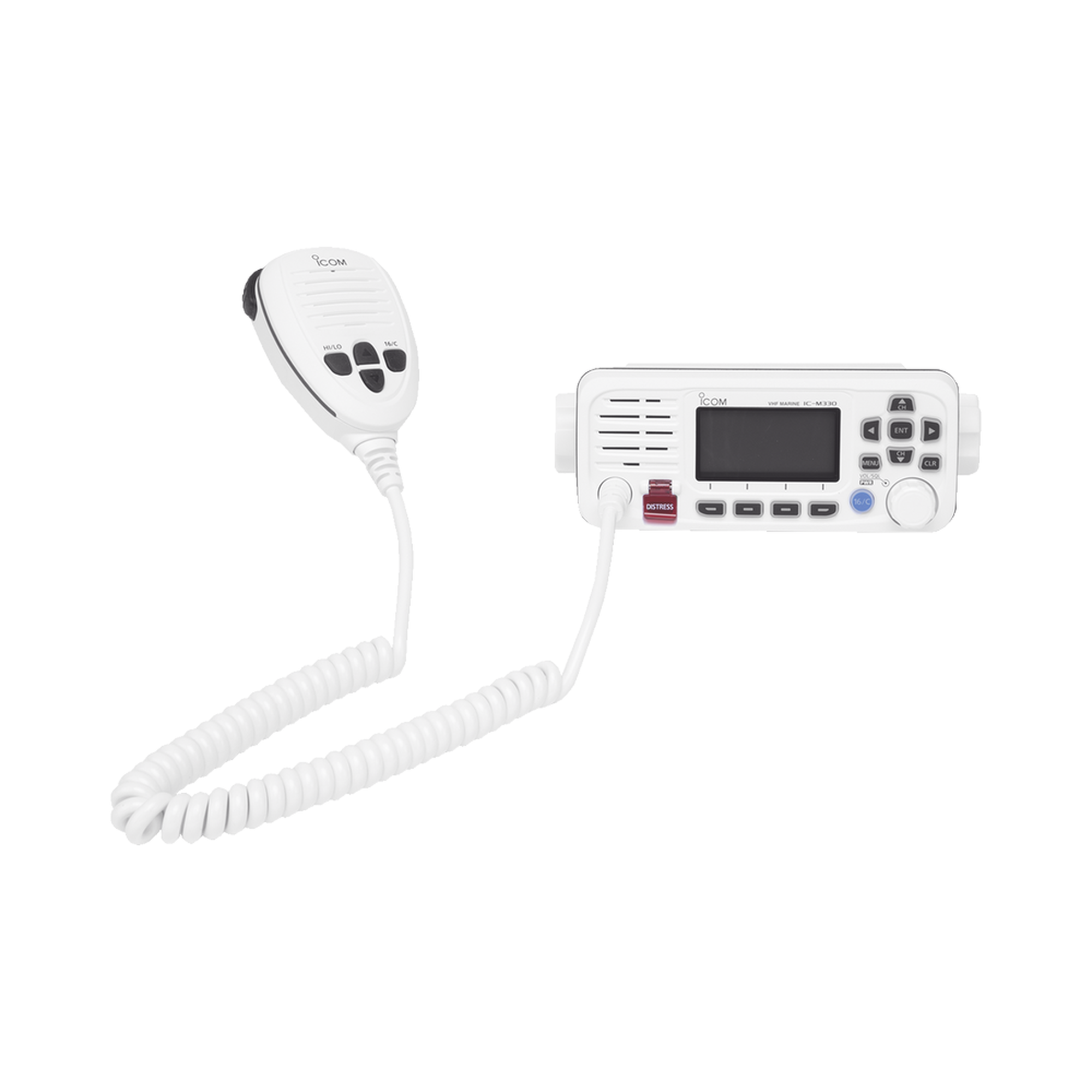 Radio Marina VHF / Ultra Compacto  / Clase D DSC / IPX7 Submersible 1 m / Audio Claro / Interfaz Intuitiva / Hecho en Japón / Versión sin GPS Integrado