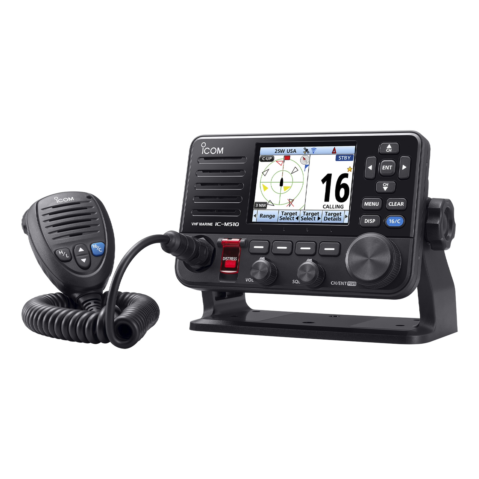 Radio VHF Marino Clase D / DSC / WLAN / IP68 / GNSS / 25 W / Pantalla Color TFT / COMMANDMIC 7 Versión sin AIS