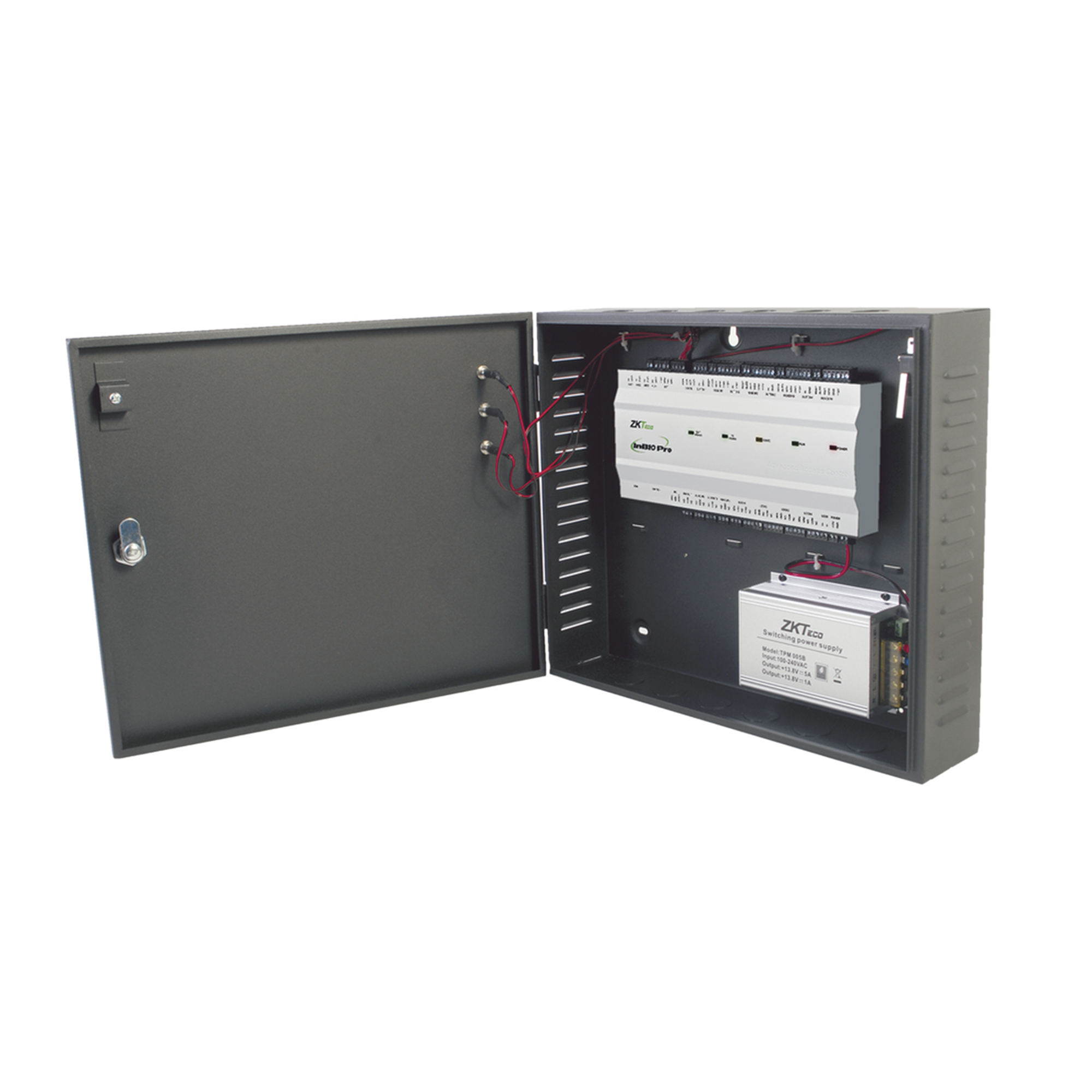 Controlador de Acceso 4 Puertas / 20,000 Huellas 30,000 Tarjetas / ADMS PUSH / TCP/IP / Gabinete y Fuente 12V 5A
