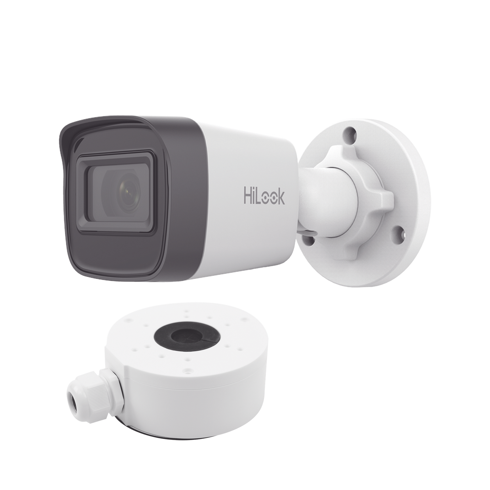 HiLook Series / Bala IP 4 Megapixel / 20 mts IR / Exterior IP67 / PoE / dWDR / Lente 2.8 mm + Caja de conexión DS-1280ZJ-XSP