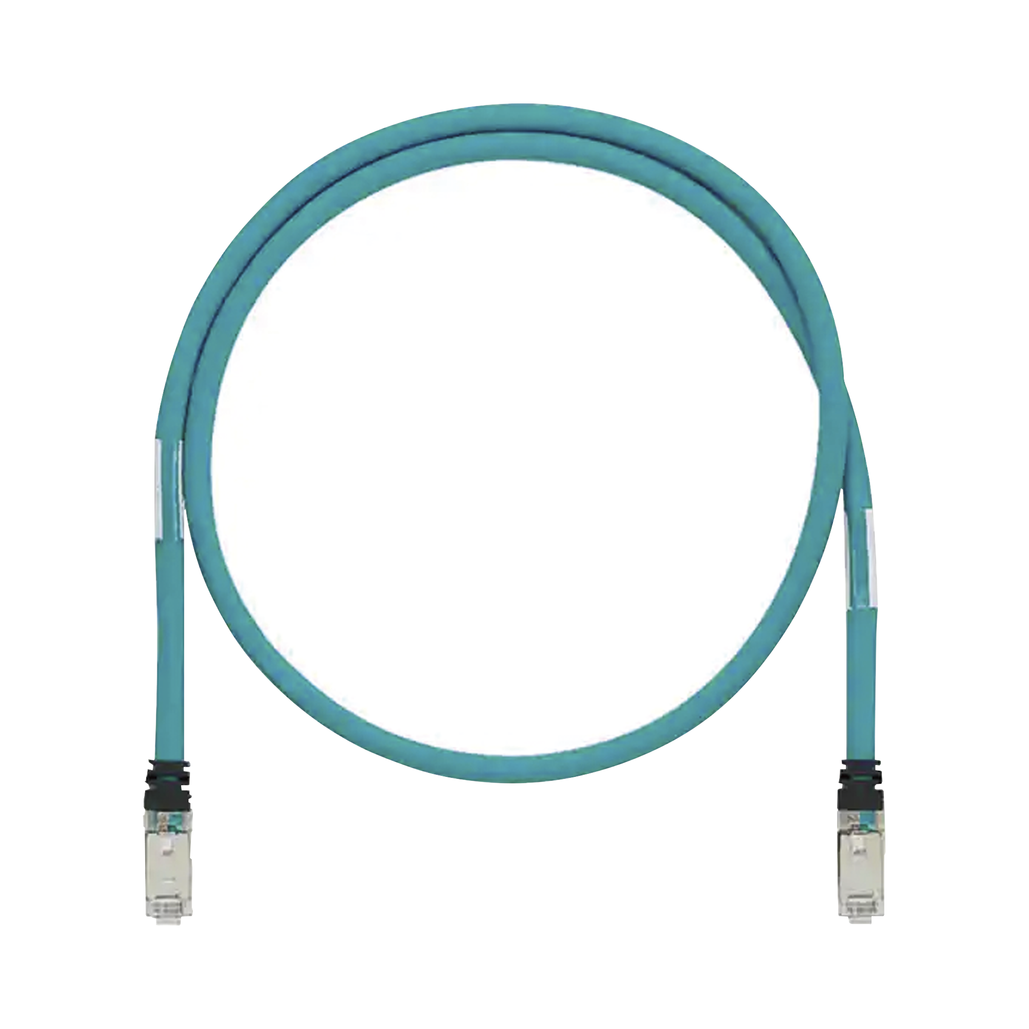 Patch Cord Cat6A de Grado Industrial 600V, Blindado SF/UTP, Calibre 26 AWG, Color Aqua, 5 Metros (16.40 Pies)