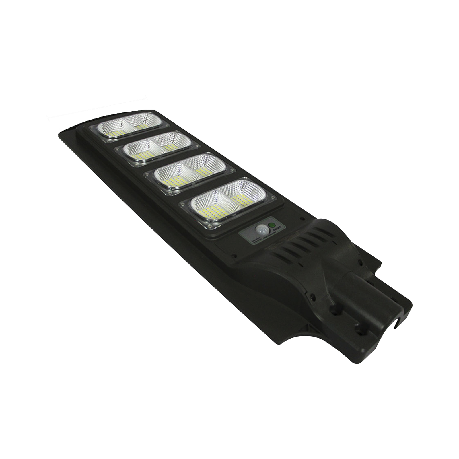 Luminaria con Panel Solar y Sensor de Movimiento de 160 W/ Luz fría 6 500 K/ Dimensiones 720 x 240 mm / Ángulo de Luz 120°.
