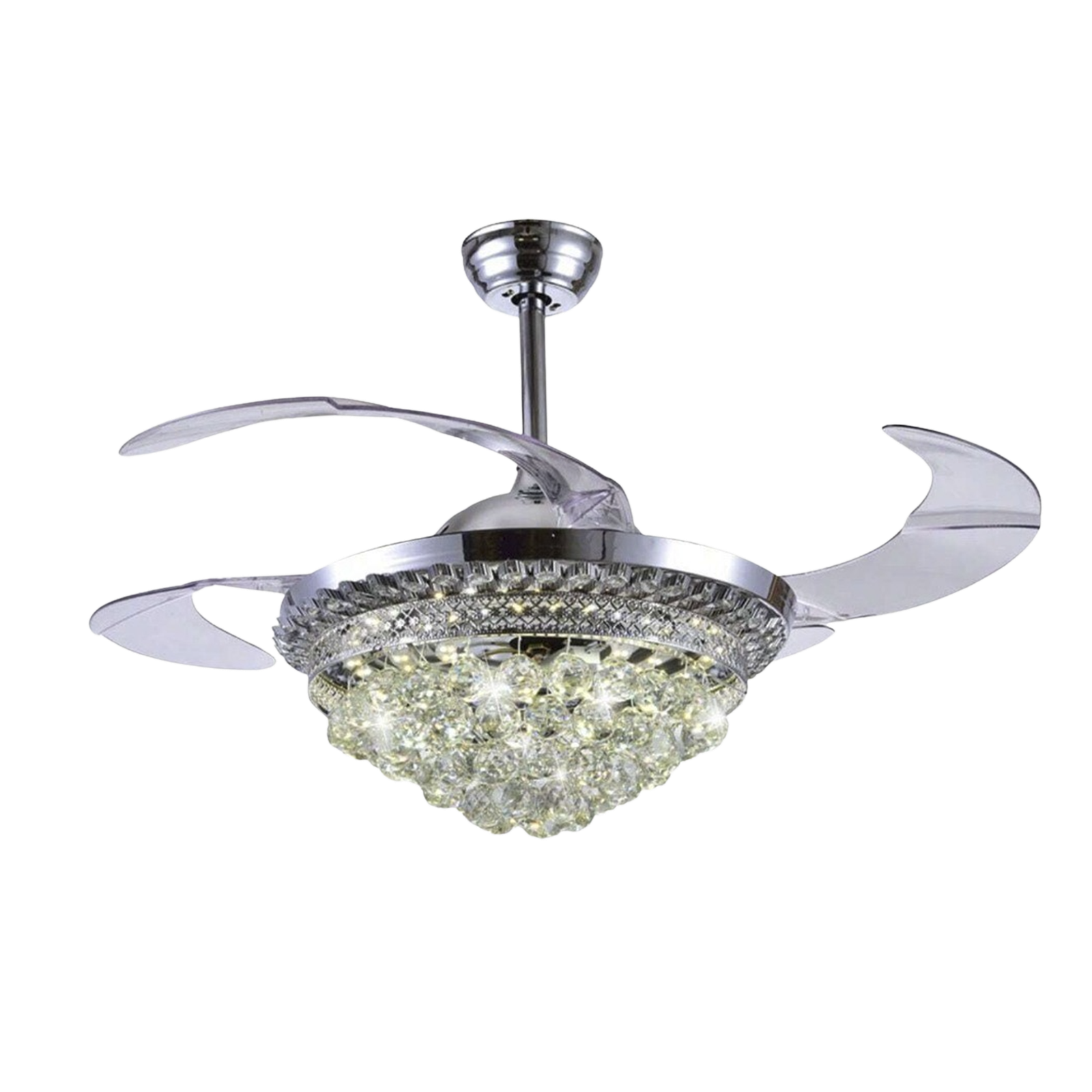 Ventilador de Techo con Luminario LED de 110 V CA 50/60 Hz / 88 W /4500 Lm / 6500 - 4 000 - 2 700 K /3 Tonos de Luz / 1075 mm / 6 Velocidades /No Dimeable.