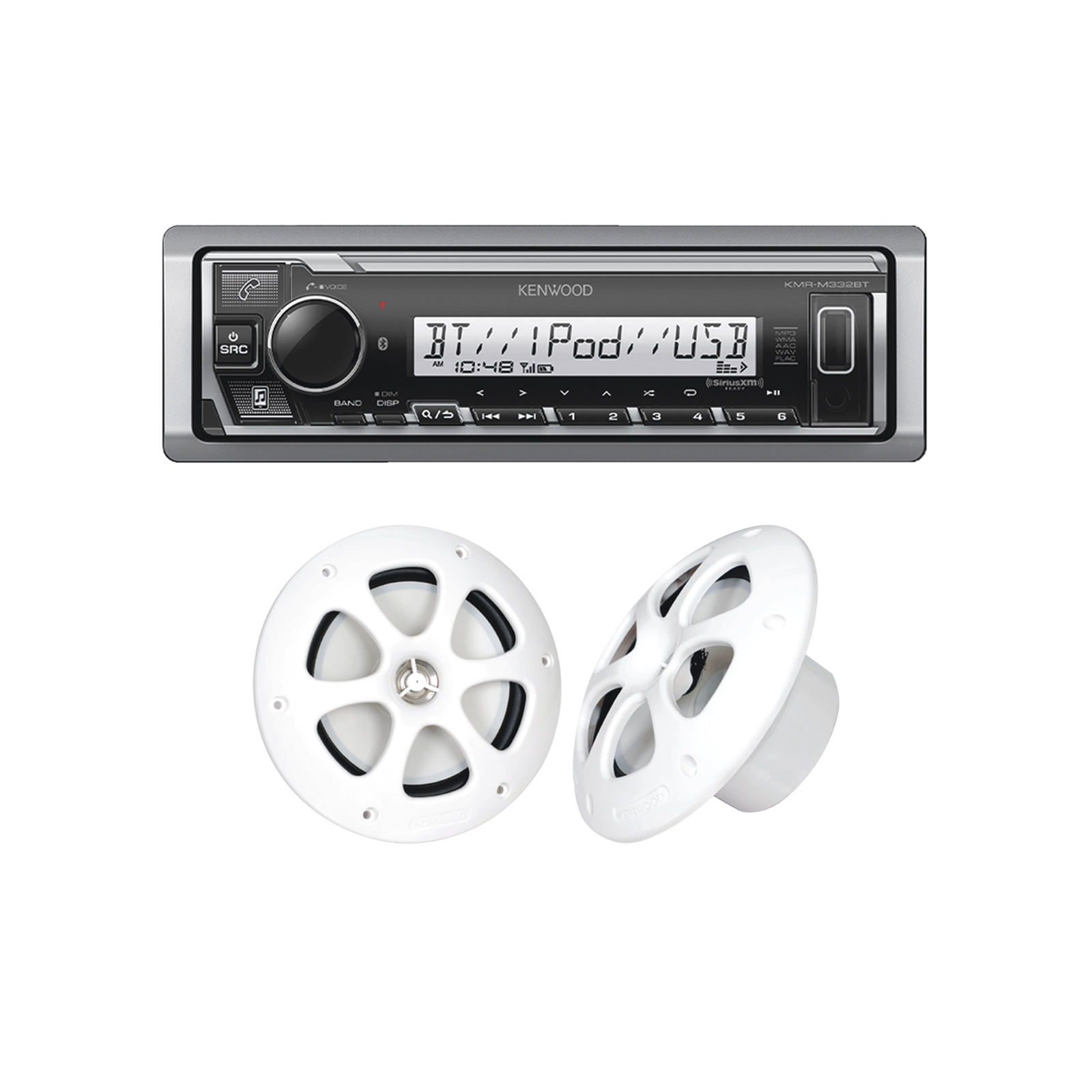 Kit de estéreo con Bluetooth KMR-M332BT | más Par de bocinas KFC-1613MRW