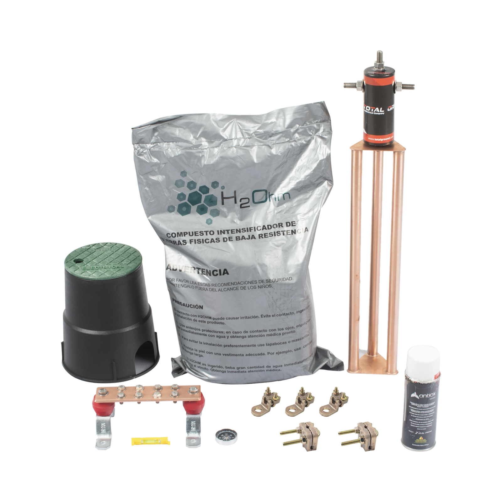 Kit de tierra física modelo TG45AB con Electrodo Magnetoactivo, capacidad: 45 AMP