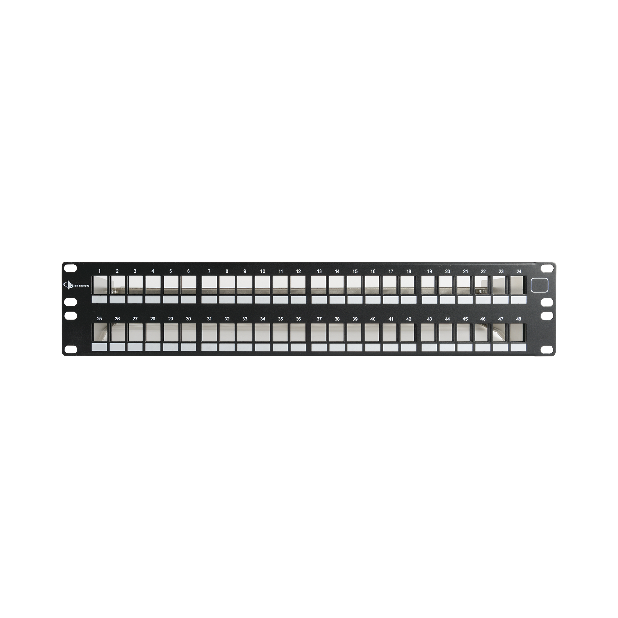 Patch Panel UTP Keystone de 48 Puertos Modular (Vacío), Plano, 2UR, Compatible con Jacks Keystone UTP Z-MAX y MAX