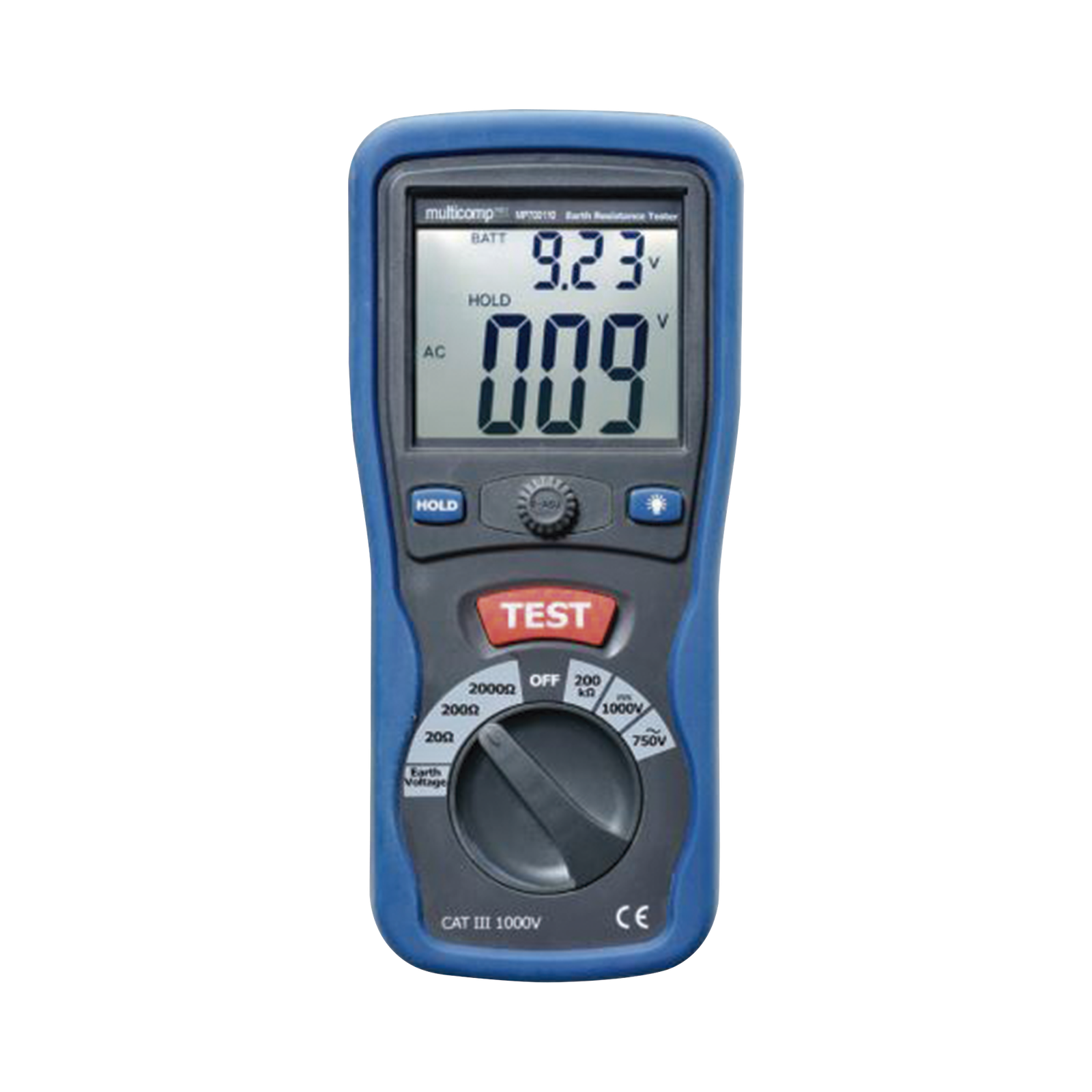 KIT de Medidor de Resistencia a Tierra Digital ( Terrómetro ), a 3 hilos  CAT III / 1000 V.