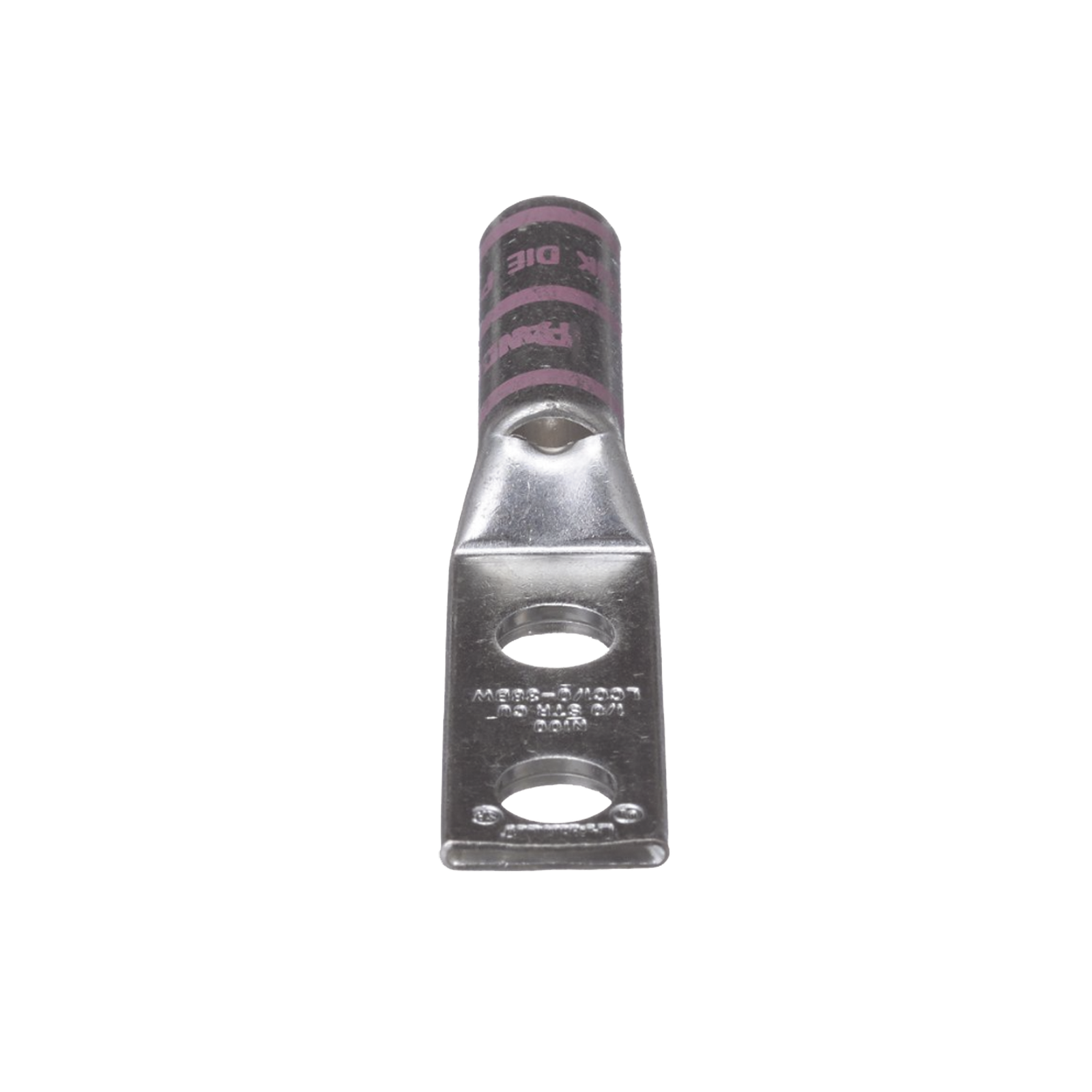 Zapata de compresión LCC1/0-38DW-X para cal. 1/0 Awg, Doble barreno para tornillo prisionero de 3/8, 1 Pz