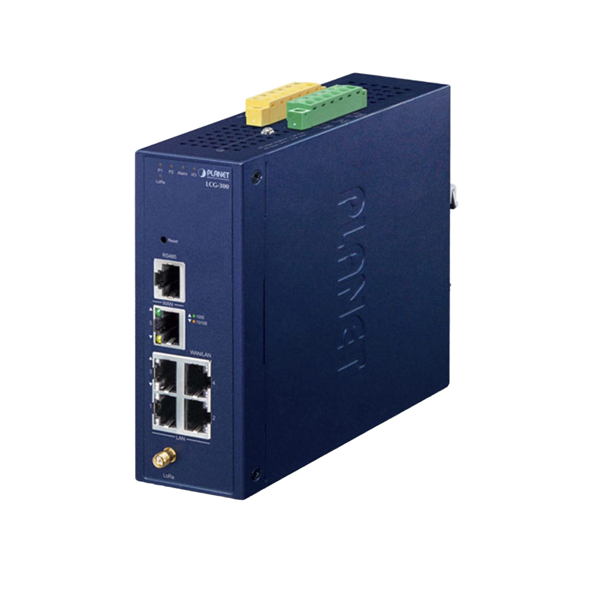 (LoRa) Gateway Industrial LoRaWAN con 5 puertos 10/100/1000T, Banda de 902 a 928 MHz,  Con 2 Entradas y Salidas Digitales