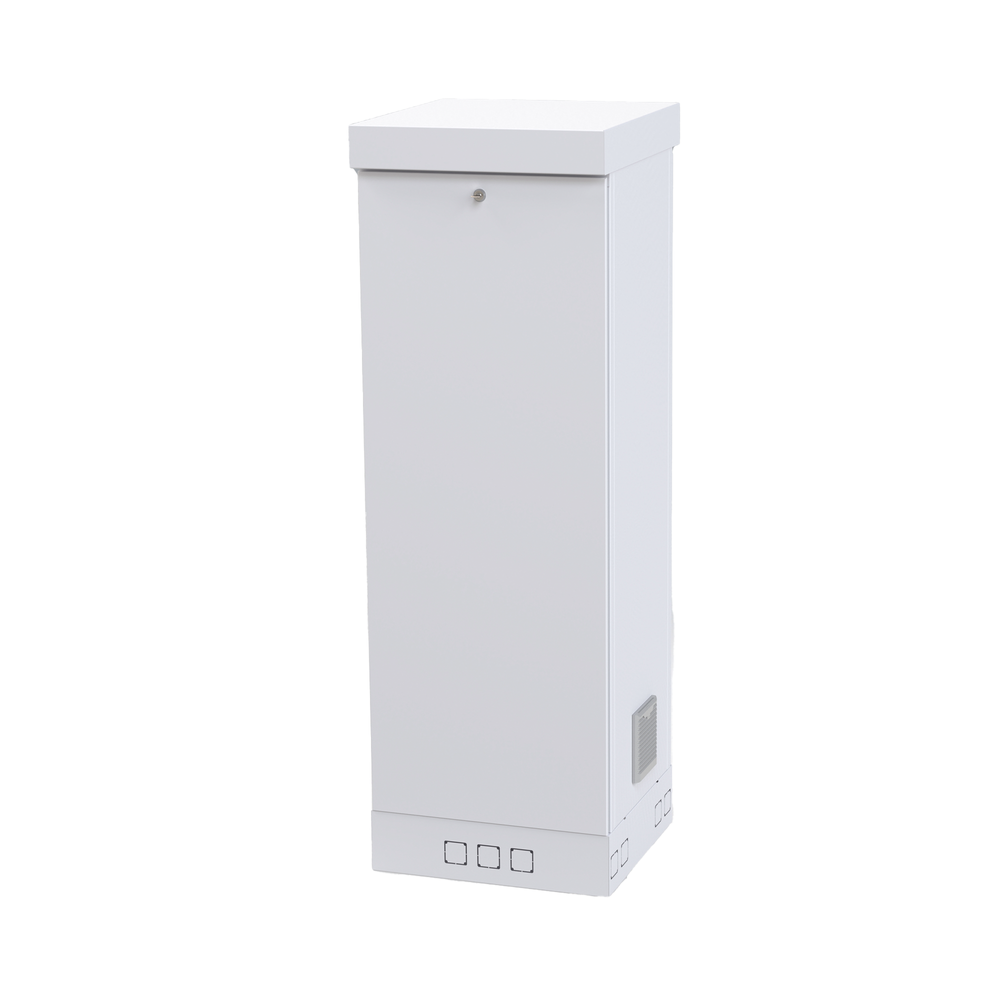 Gabinete para Piso, Capacidad, 31 Unidades de Rack, Doble puerta y Postes frontales e intermedios ajustables, Color Blanco, Se envía el Gabinete Armado.