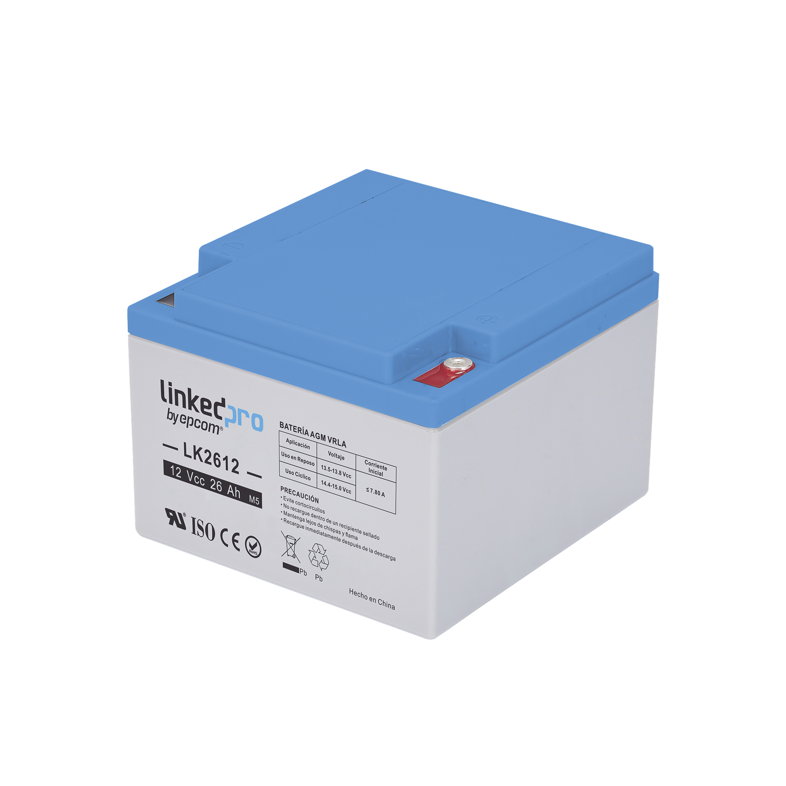 Batería de respaldo 12 V | 26 Ah AGM | Especial para Seguridad Electrónica | UPS | Sistemas de Emergencia | Vida útil 5 años | Terminales M5