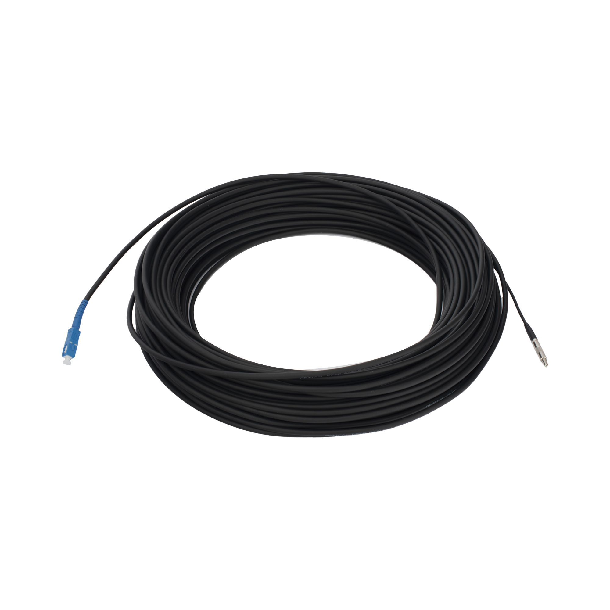 Rollo de Fibra Óptica Drop Redonda G657A2 Monomodo Simplex de 50 Metros (164 Pies) con Conectores SC/UPC-SC/UPC para Instalaciones Aéreas, Subterráneas o a la Intemperie