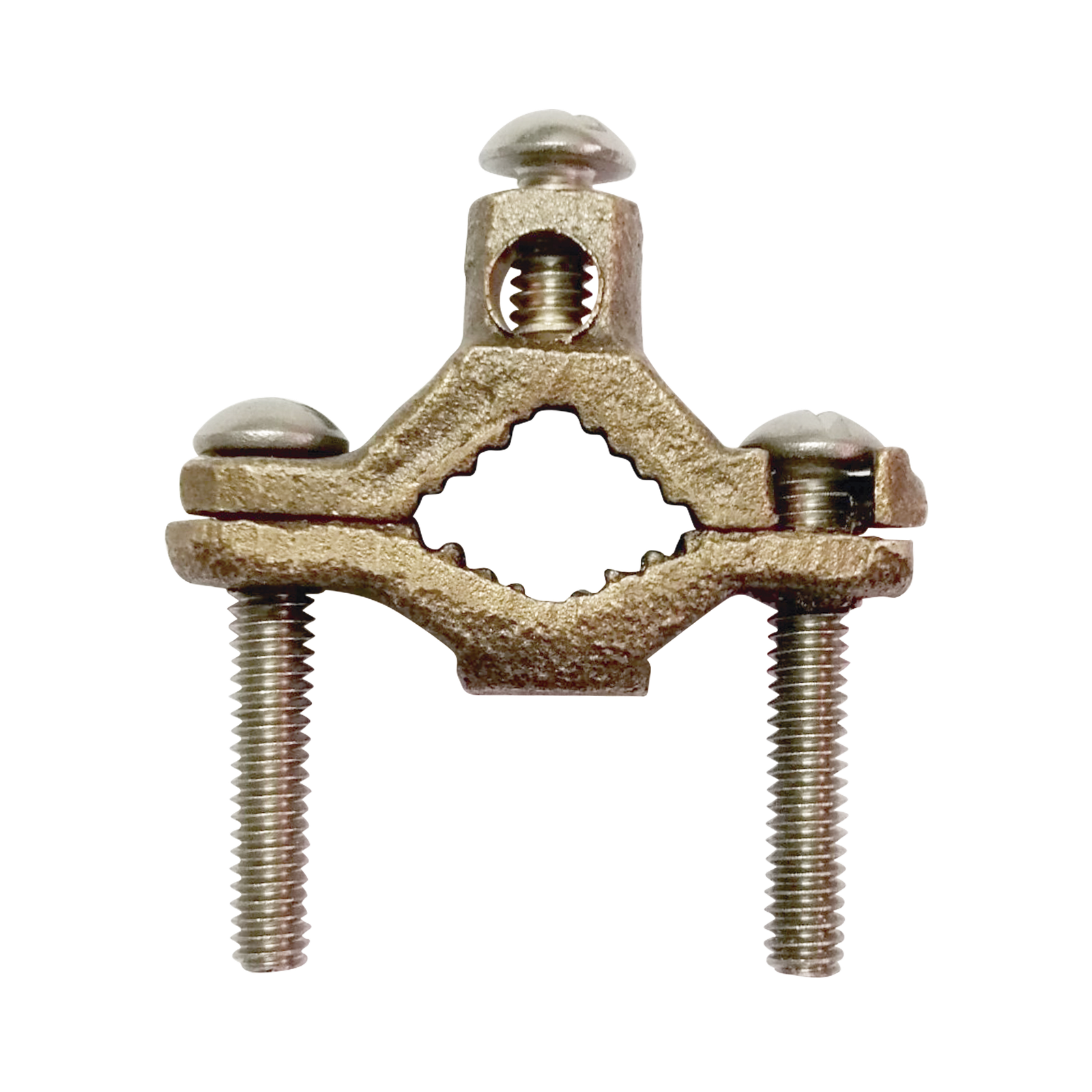Conector Tubo a Cable / Bronce 100% / Tubo hasta 1 1/4 in / Cable 4 AWG / Aterrizaje Torres TZ / Sin Soldadura