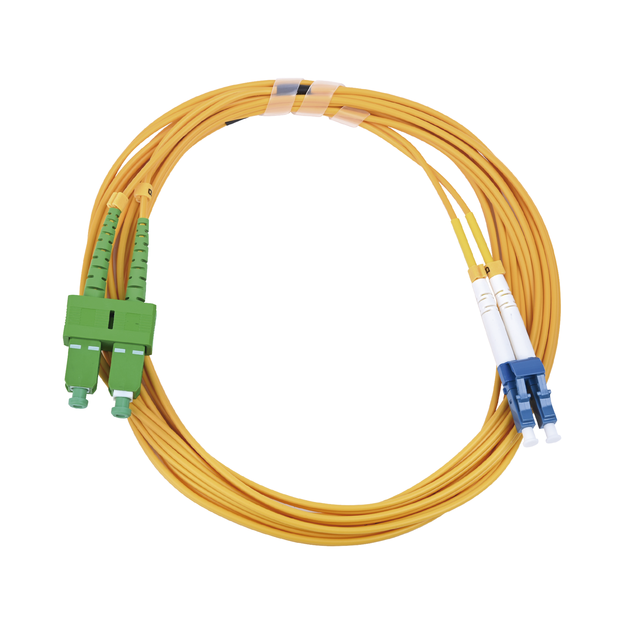 Jumper de Fibra Óptica Monomodo 9/125 LC/UPC-SC/APC, PVC, 2.0 mm, Dúplex, Amarillo, 3 Metros (9.84 Pies)