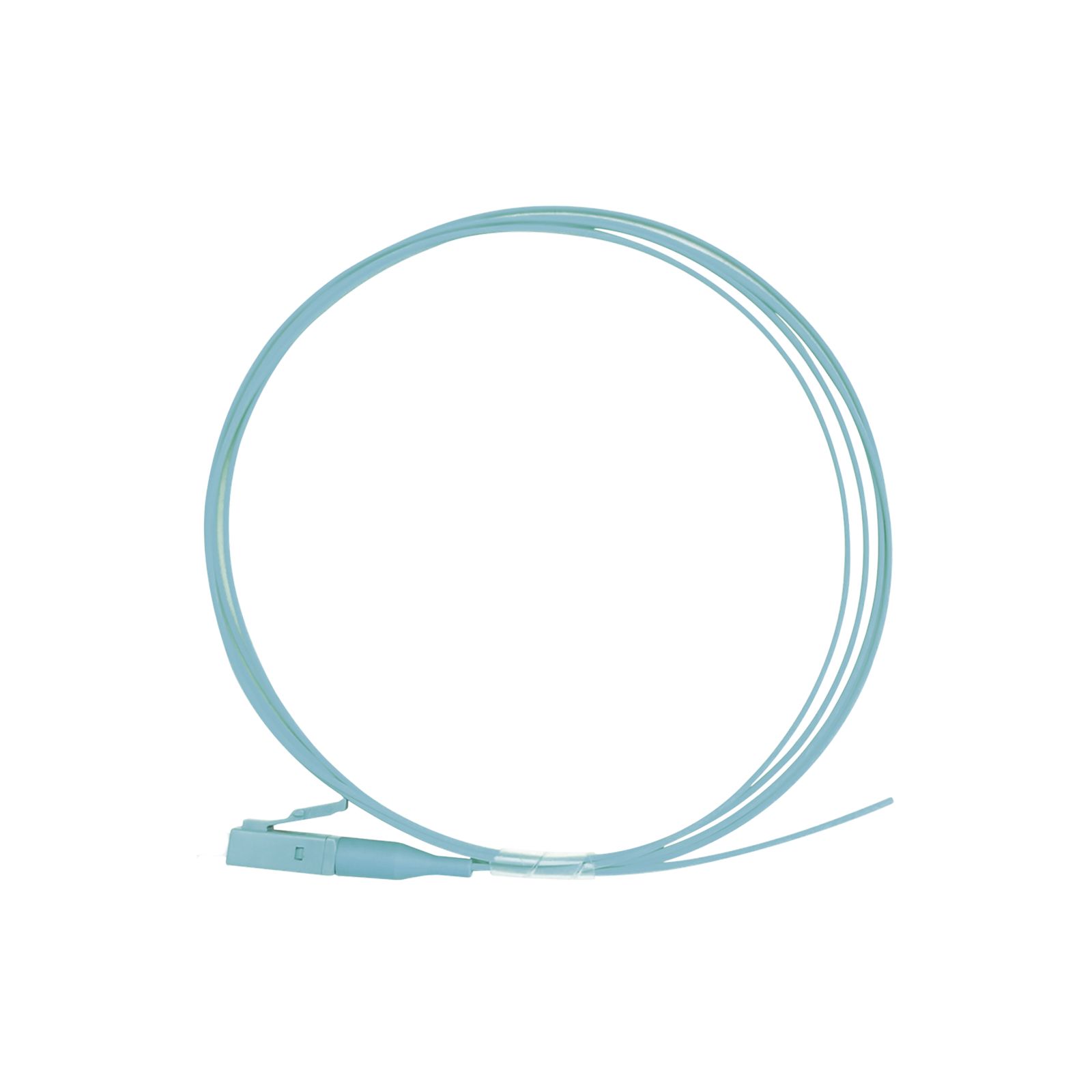 Pigtail de Fibra Óptica Simplex LC, PVC, OM4 50/125, Aqua, 1 Metro (3.28 Pies)