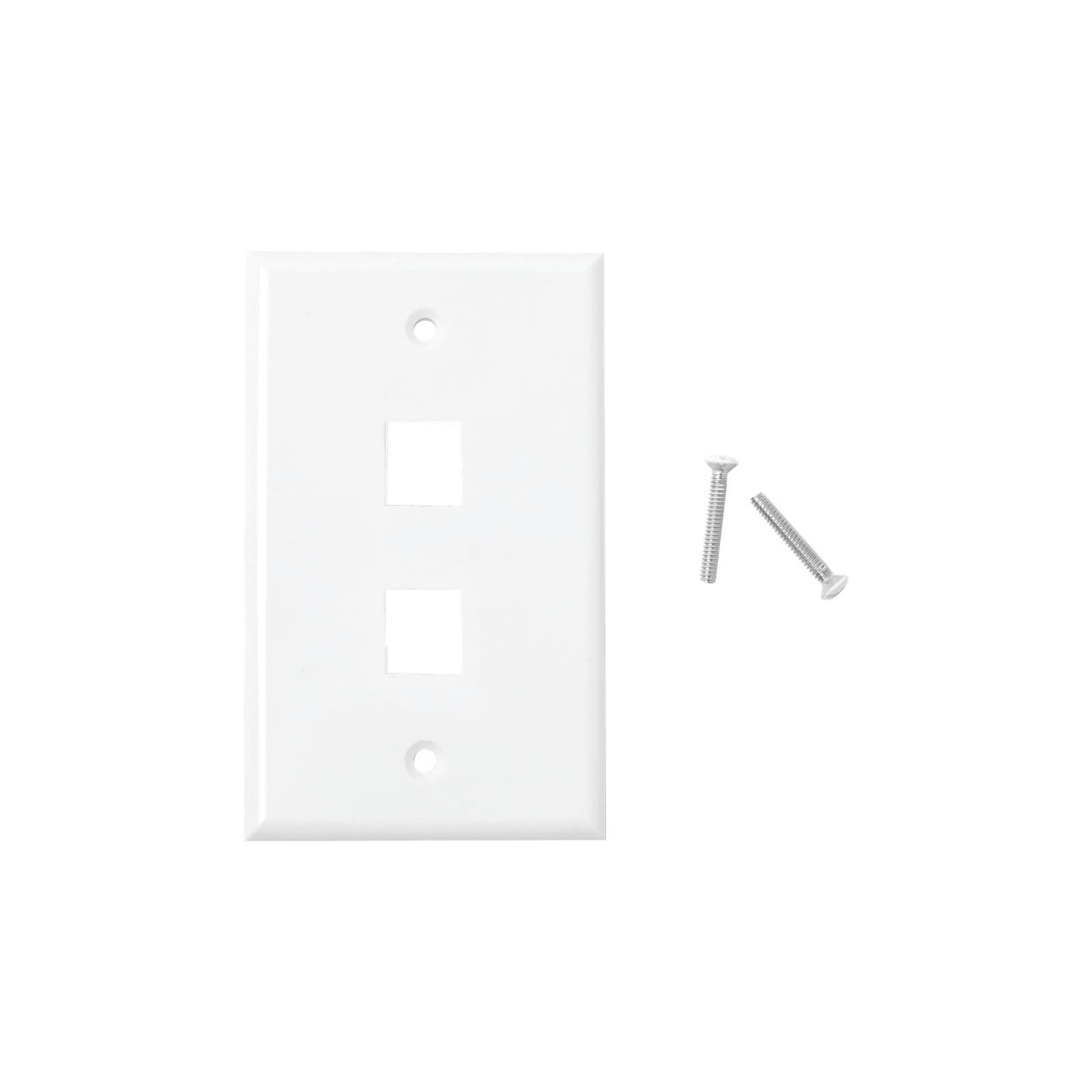 Placa de Pared de 2 Puertos, Keystone, Color Blanco