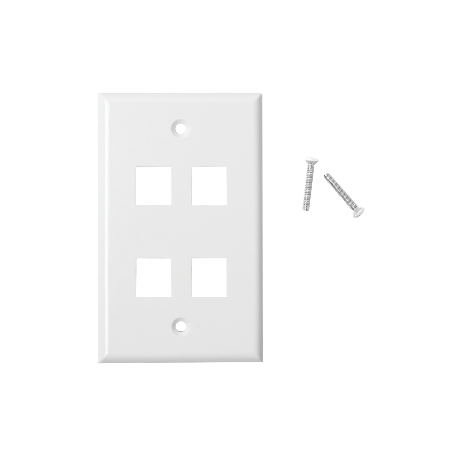 Placa de Pared de 4 Puertos, Keystone, Color Blanco