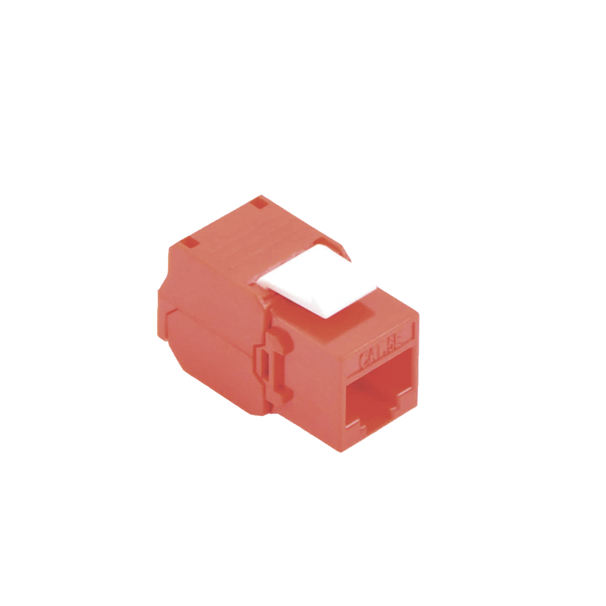 Módulo Jack Keystone Cat5e (Toolless), con Terminación en Ángulo 180 - Color Rojo, Compatible con Faceplate y Patchpanel Linkedpro