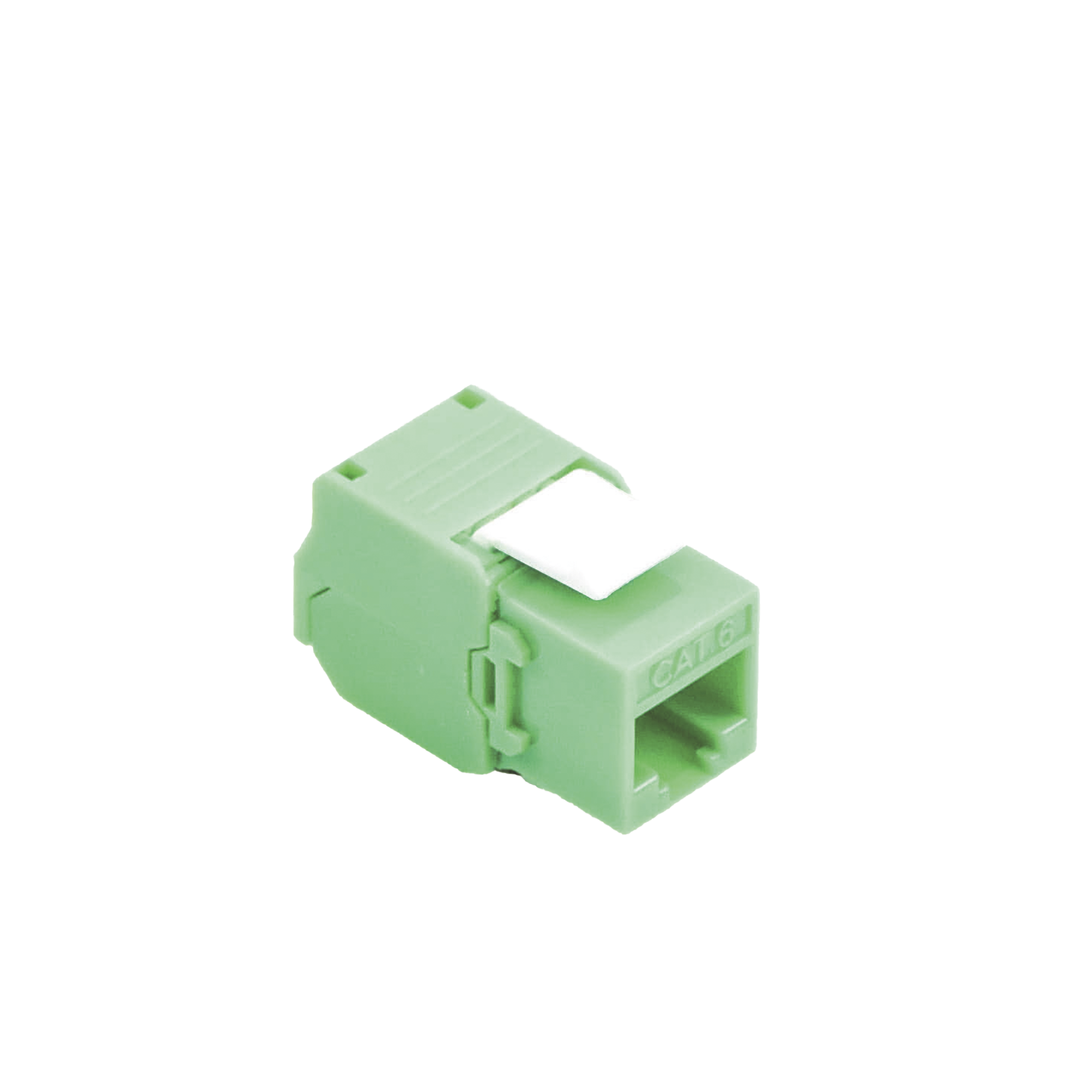 Módulo Jack Keystone Cat6 (Toolless), con Terminación en Ángulo 180 - Color Verde, Compatible con Faceplate y Patchpanel Linkedpro