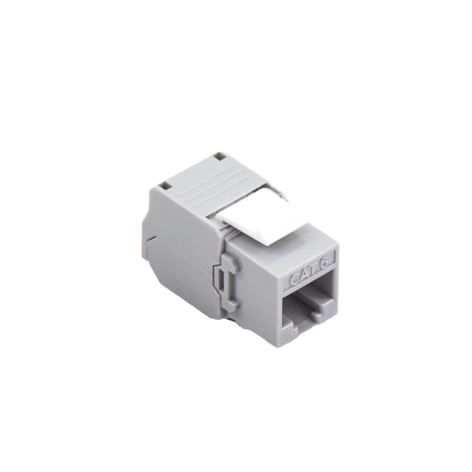 Módulo Jack Keystone Cat6 (Toolless), con Terminación en Ángulo 180 Grados Color Gris, Compatible con Faceplate y Patchpanel Linkedpro
