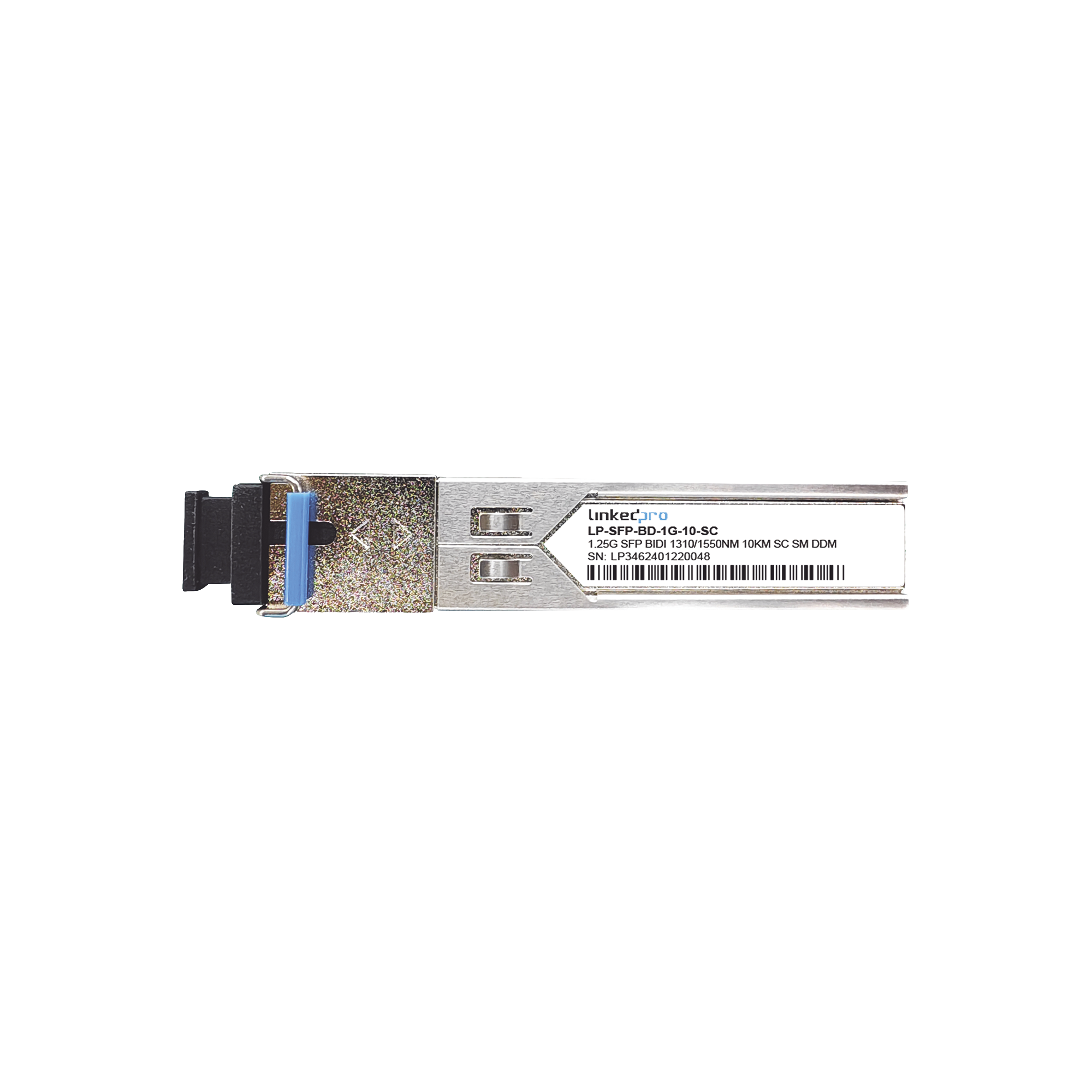 Transceptores Ópticos Bidireccionales SFP (Mini-Gbic) / Monomodo 1310 & 1550 nm / 1.25 Gbps / 1000BASE-BX / Conector SC/UPC Simplex / DDM / Hasta 10 km / 2 Piezas