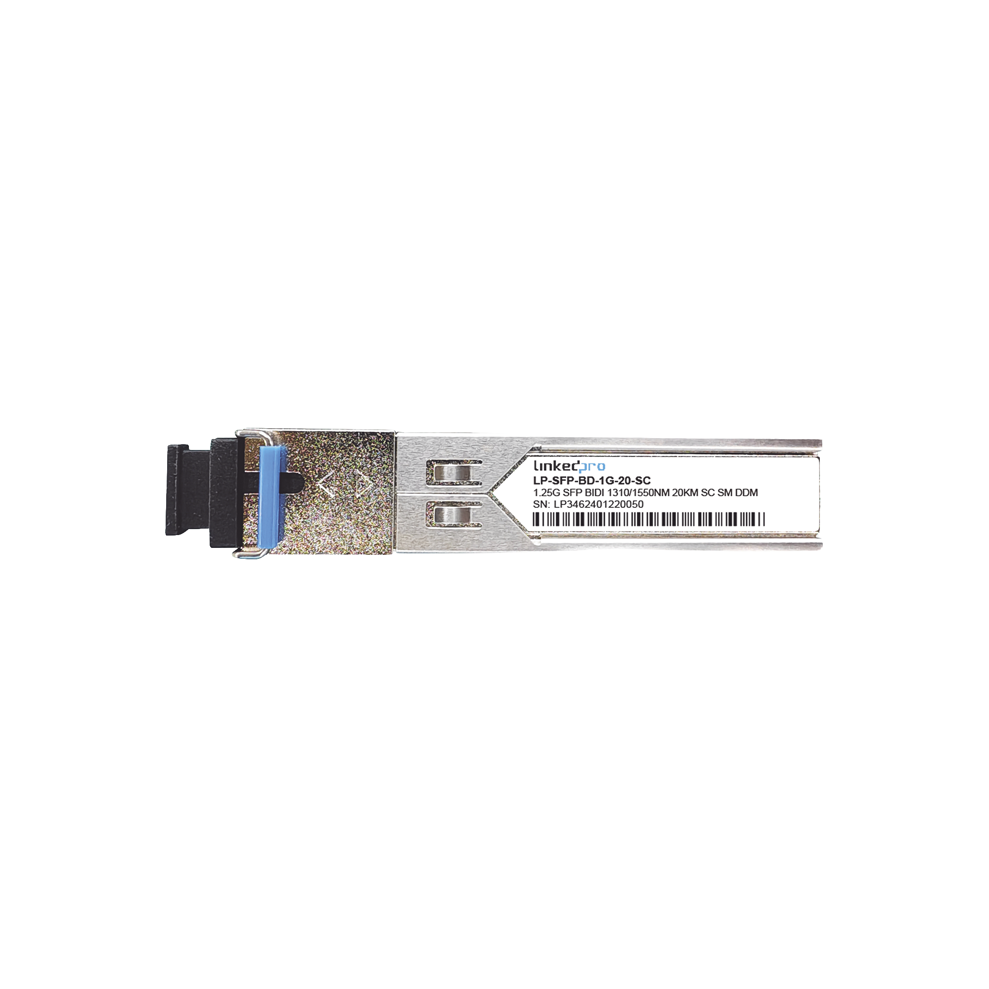 Transceptores Ópticos Bidireccionales SFP (Mini-Gbic) / Monomodo 1310 & 1550 nm / 1.25 Gbps / 1000BASE-BX / Conector SC/UPC Simplex / DDM / Hasta 3 km / 2 Piezas
