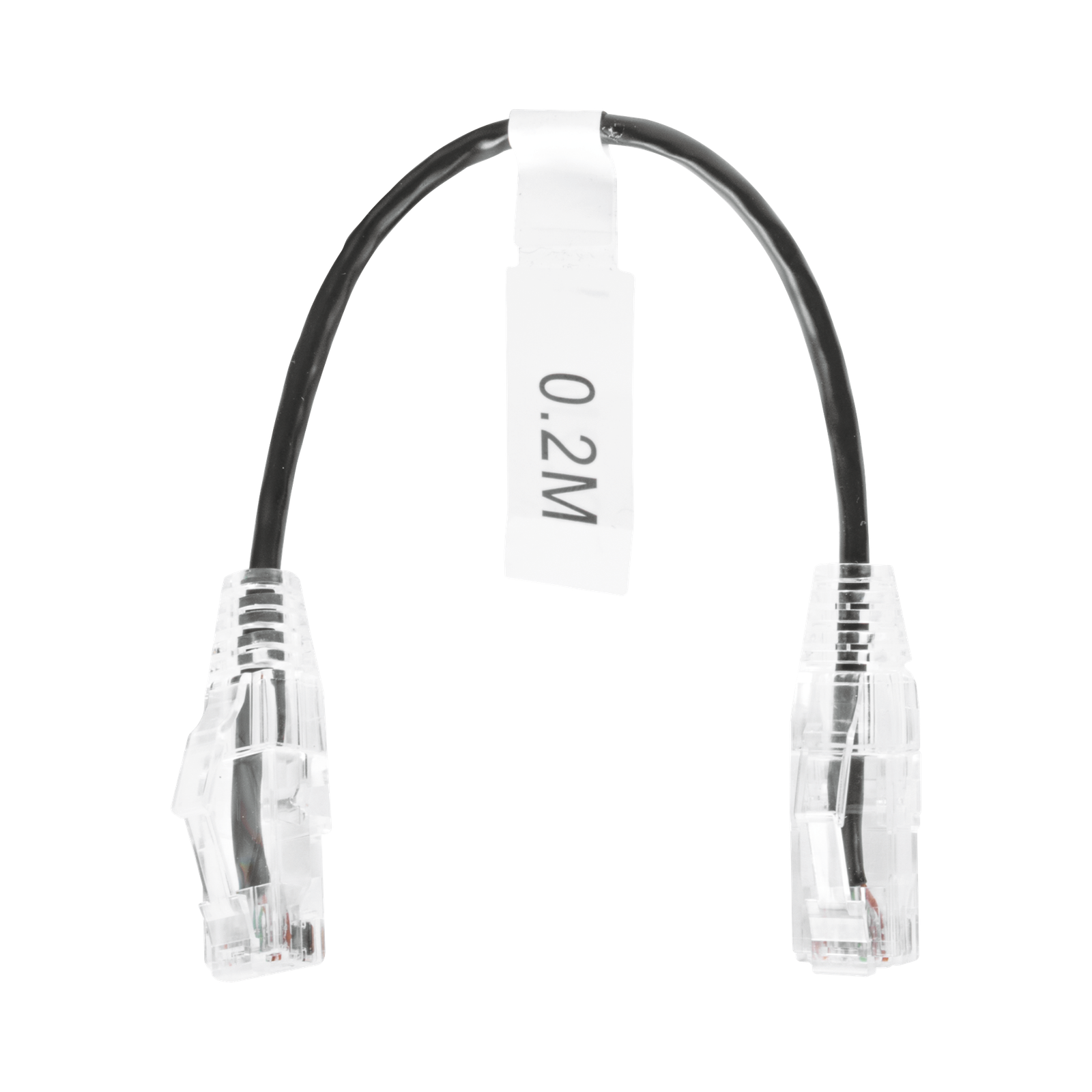 Cable de Parcheo Slim UTP Cat6 - 20 cm (7.87 Pulgadas) Negro Diámetro Reducido (28 AWG)