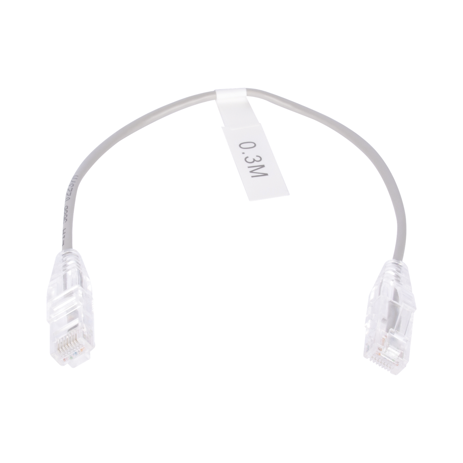 Cable de Parcheo Slim UTP Cat6 - 30 cm (11.81 Pulgadas) Gris Diámetro Reducido (28 AWG)