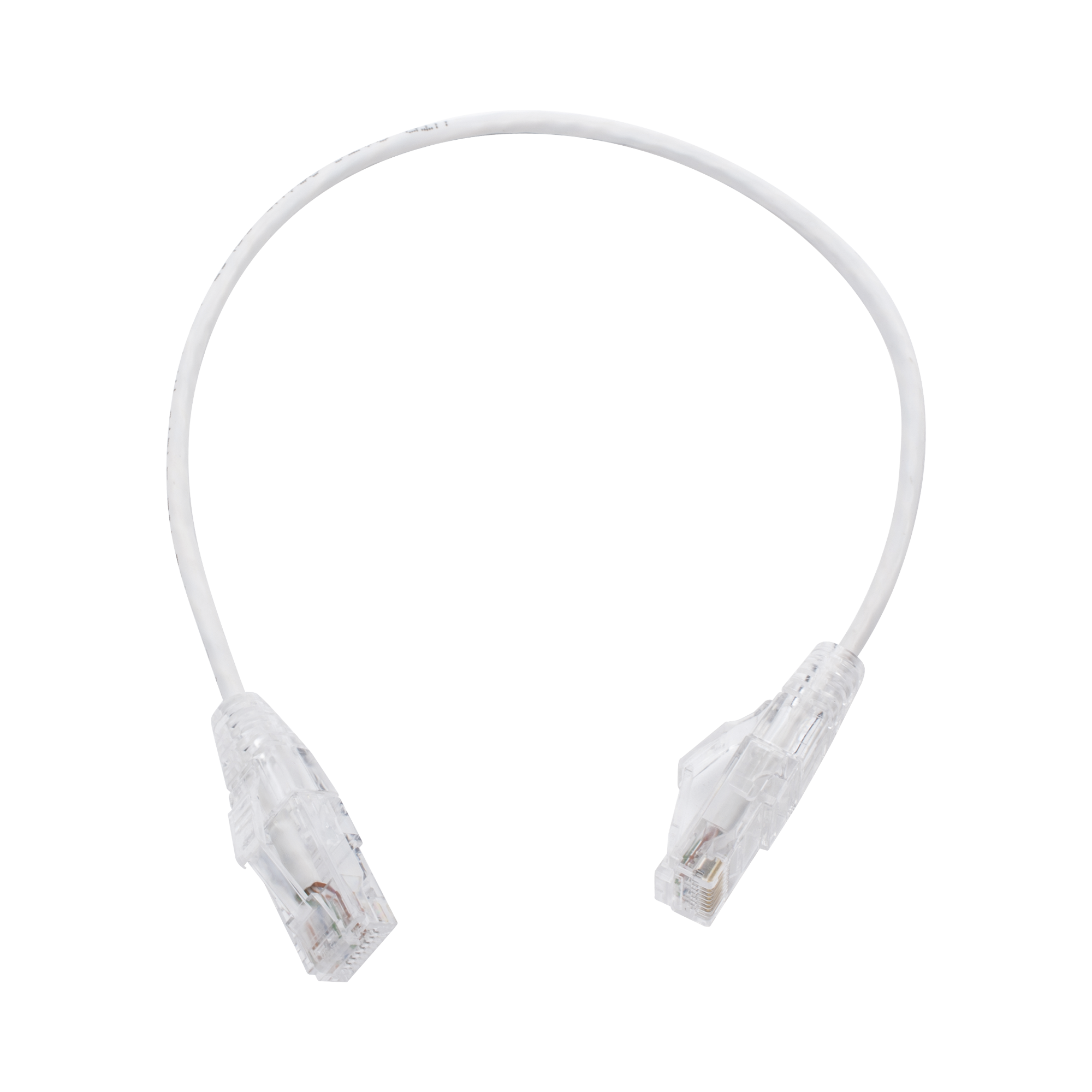 Cable de Parcheo Slim UTP Cat6 - 30 cm (11.81 Pulgadas) Blanco, Diámetro Reducido (28 AWG)