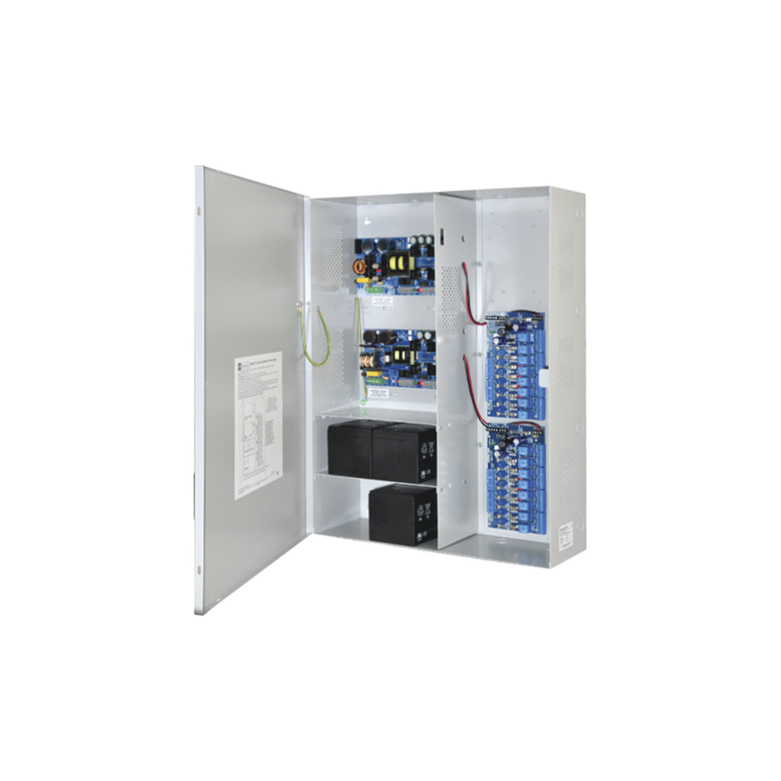 Fuente de poder DUAL ALTRONIX de 12 Vcc @ 9.3 Amper, y 24 Vcc @ 9.6 Amper con 16 salidas, con capacidad de batería de respaldo, requiere batería, para aplicaciones de control de acceso, alarmas, CCTV, con voltaje de entrada en 120 Vca