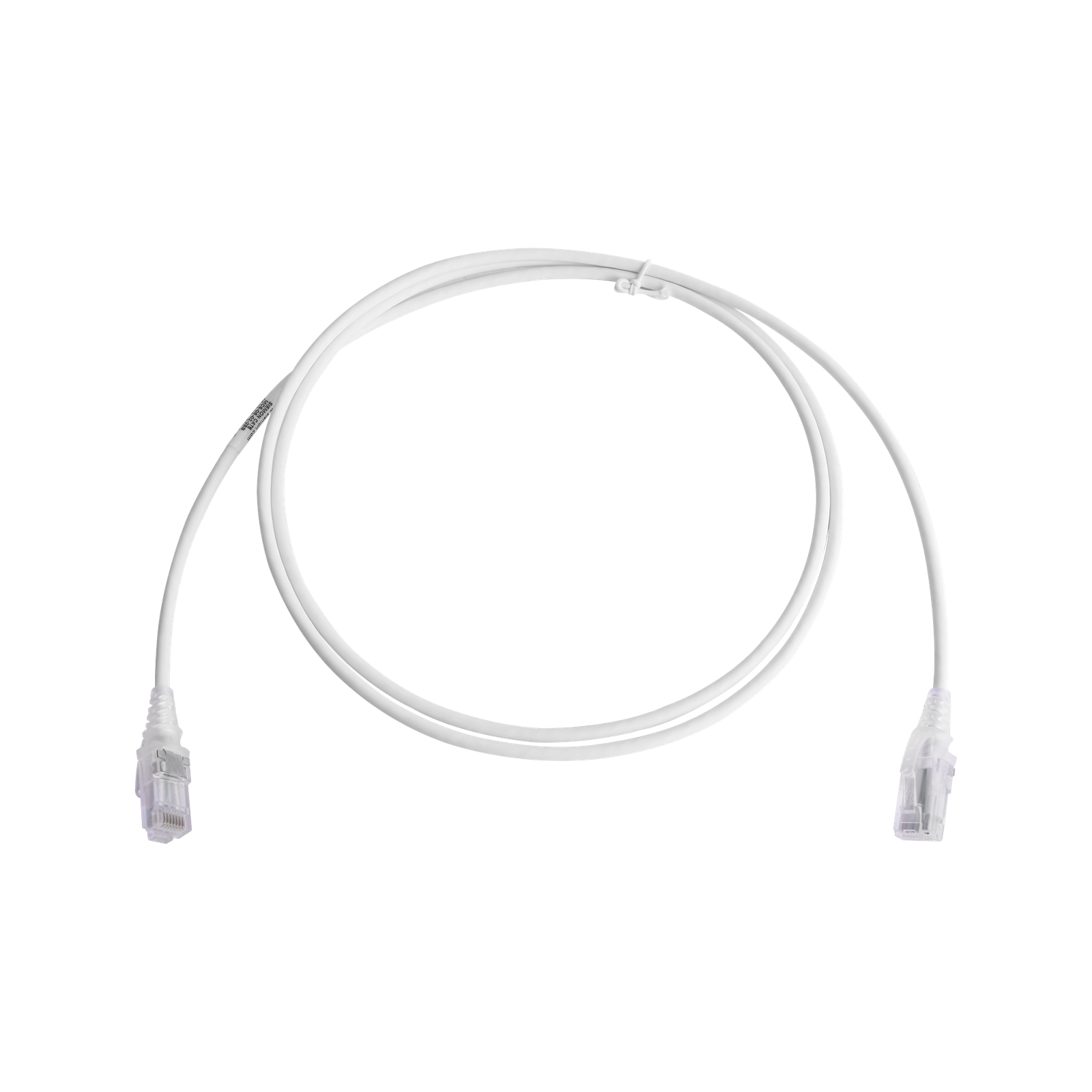 Patch Cord MC6 Modular Cat6 UTP, CM/LS0H, 1.52 Metros (5 Pies), Color Blanco, Diámetro Reducido (28AWG), Versión Bulk (Sin Empaque Individual)