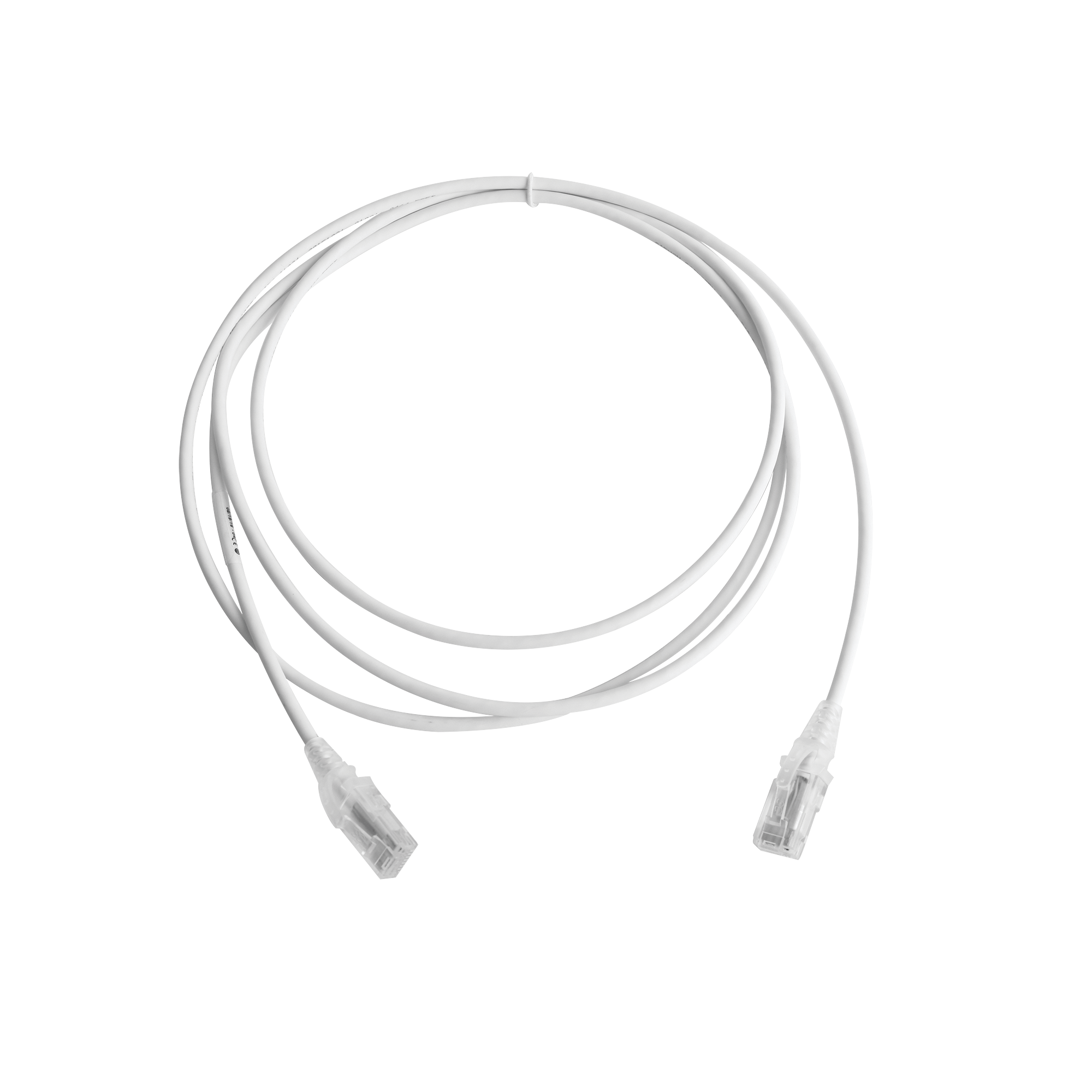 Patch Cord MC6 Modular Cat6 UTP, CM/LS0H, 2.13 Metros (7 Pies), Color Blanco, Diámetro Reducido (28AWG), Versión Bulk (Sin Empaque Individual)