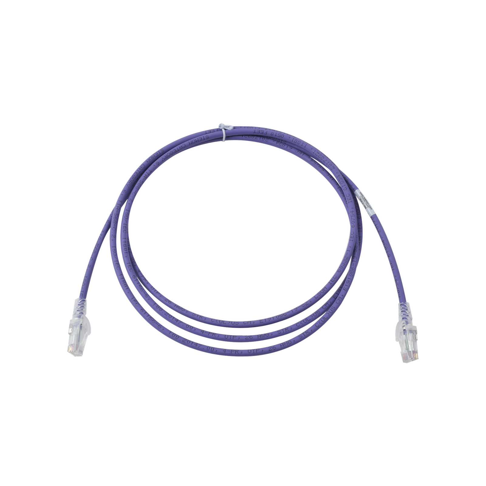 Patch Cord MC6 Modular Cat6 UTP, CM/LS0H, 2.13 Metros (7 Pies), Color Violeta, Versión Bulk (Sin Empaque Individual)