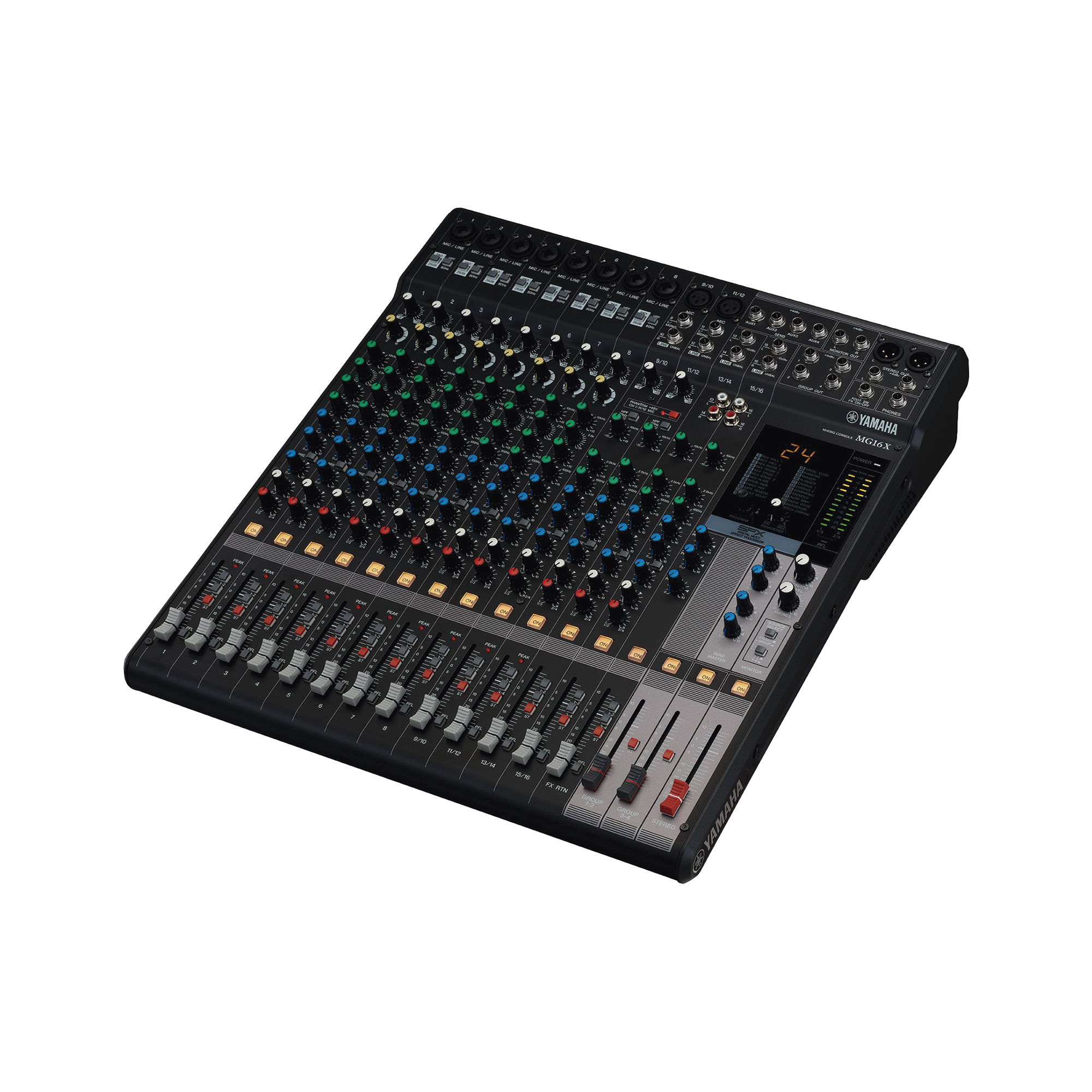 Mezcladora de Audio | 16 Canales | 10 Entradas de Micrófono | Entradas de Línea | Efectos | (MG16X)