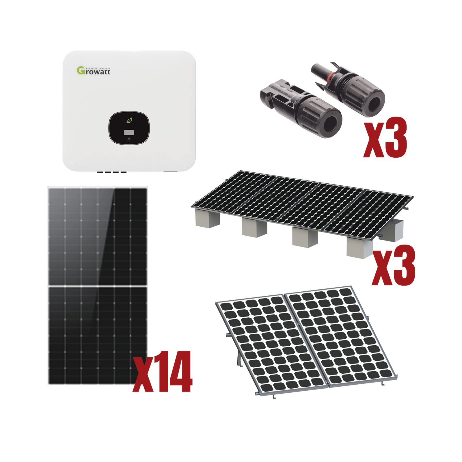 Kit Solar Interconexion  / 8kW  220Vca / Inversor GROWATT / Montaje Incluido