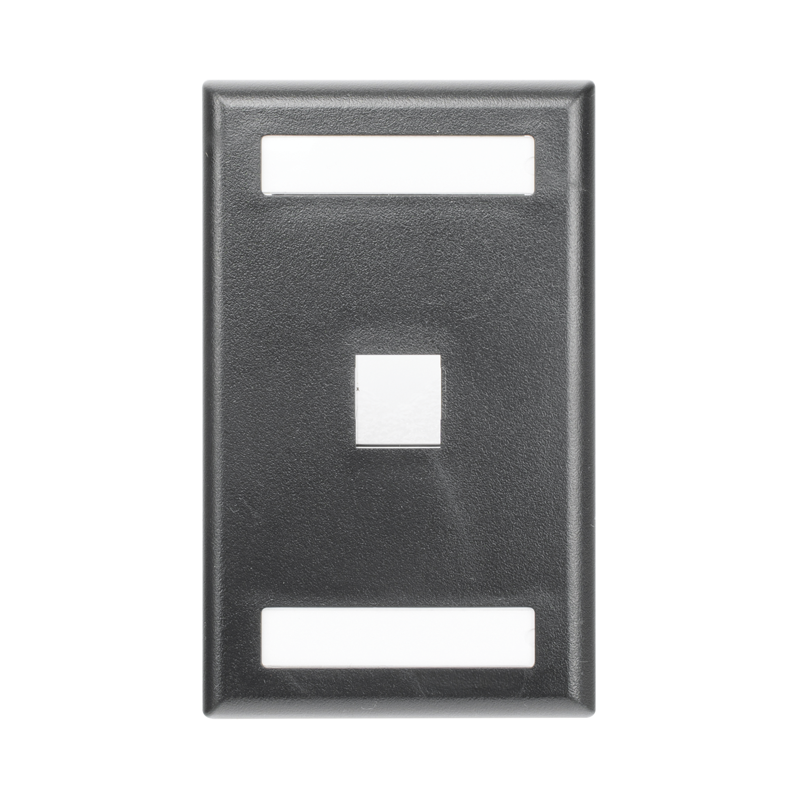 Placa de Pared Vertical, Salida Para 1 Puerto Keystone, Con Espacios Para Etiquetas, Color Negro