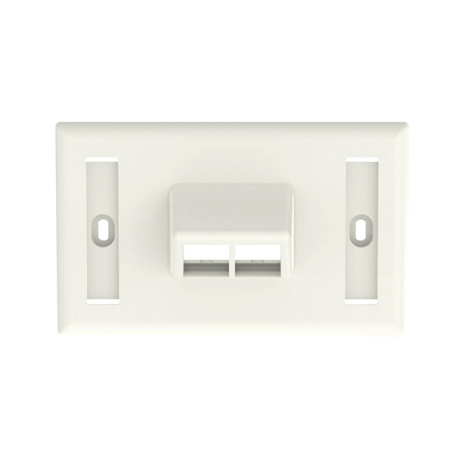 Placa de Pared Horizontal, Salida Para 2 Puertos Keystone, Con Espacios Para Etiquetas, Color Blanco Mate