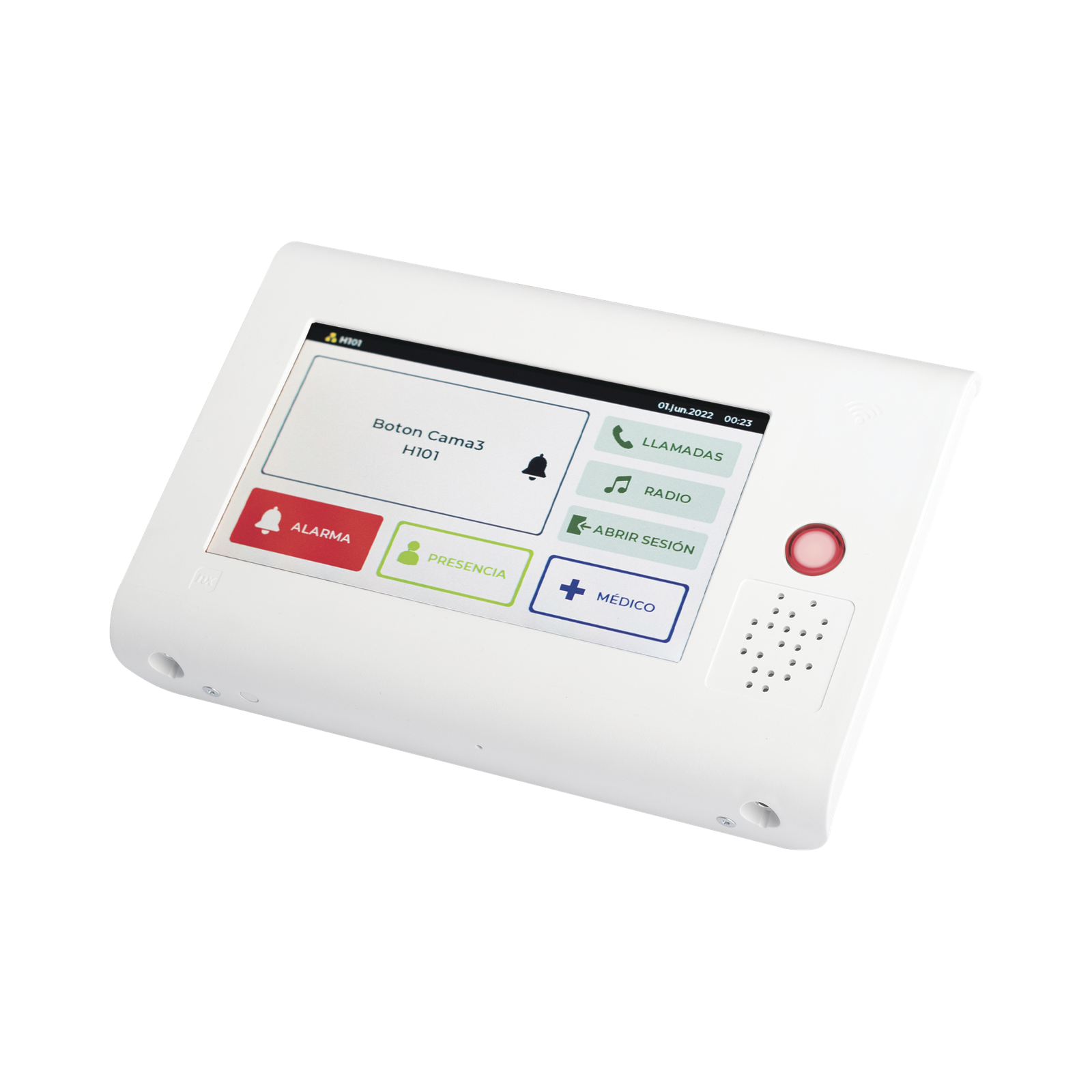 Terminal Inteligente para Habitación Hospitalaria — Comunicación Directa Paciente-Enfermera con Pantalla Táctil 7" y Acceso RFID