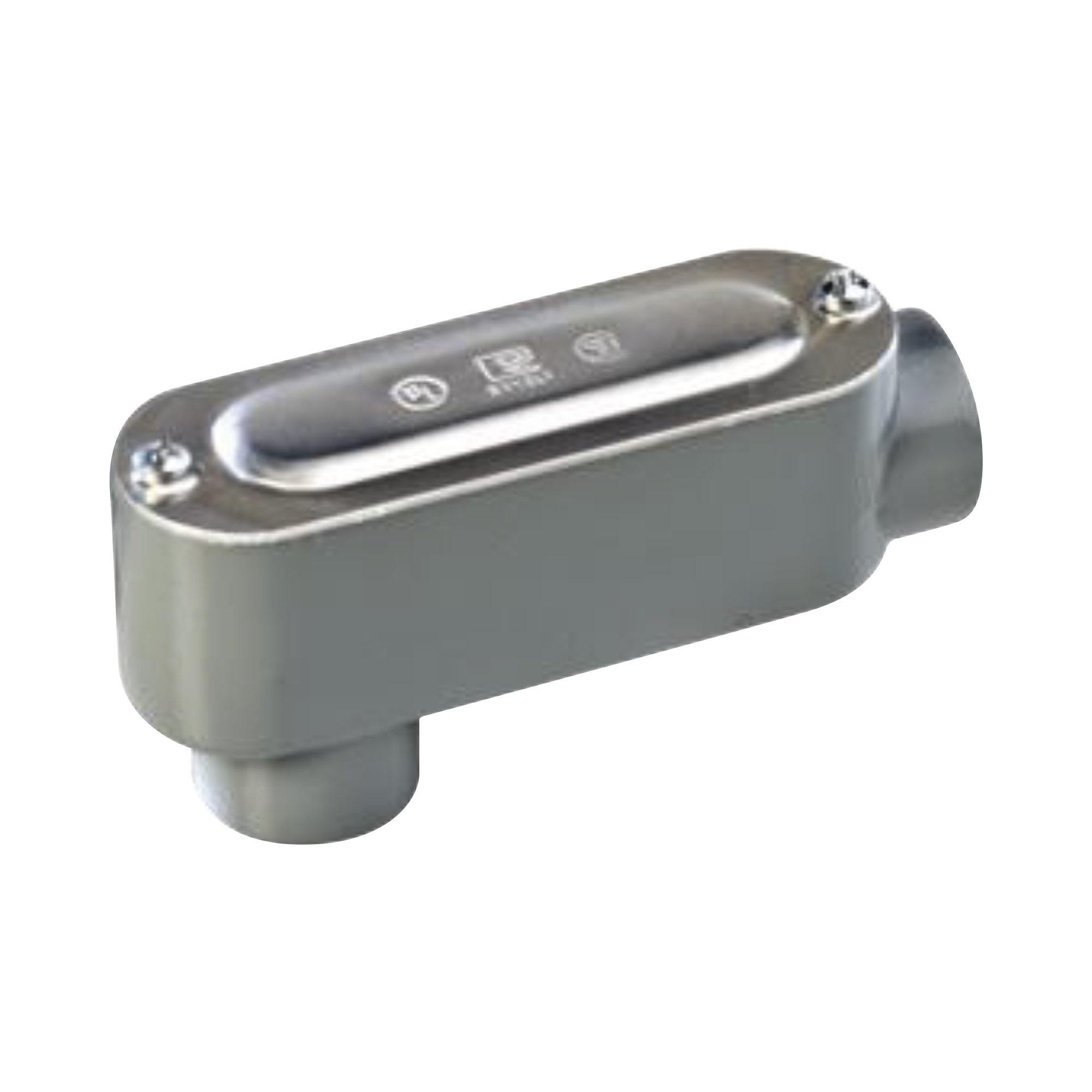 Caja oval roscada tipo LB de 3" corta (76.2 mm) Incluye tapa y tornillos.
