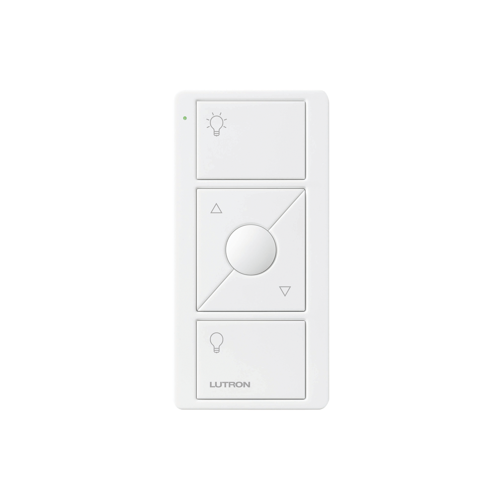Control remoto PICO 3 botones encender/apagar, subir/bajar intensidad, color blanco, complemente con un atenuador Caseta, RA2, RadioRa2.