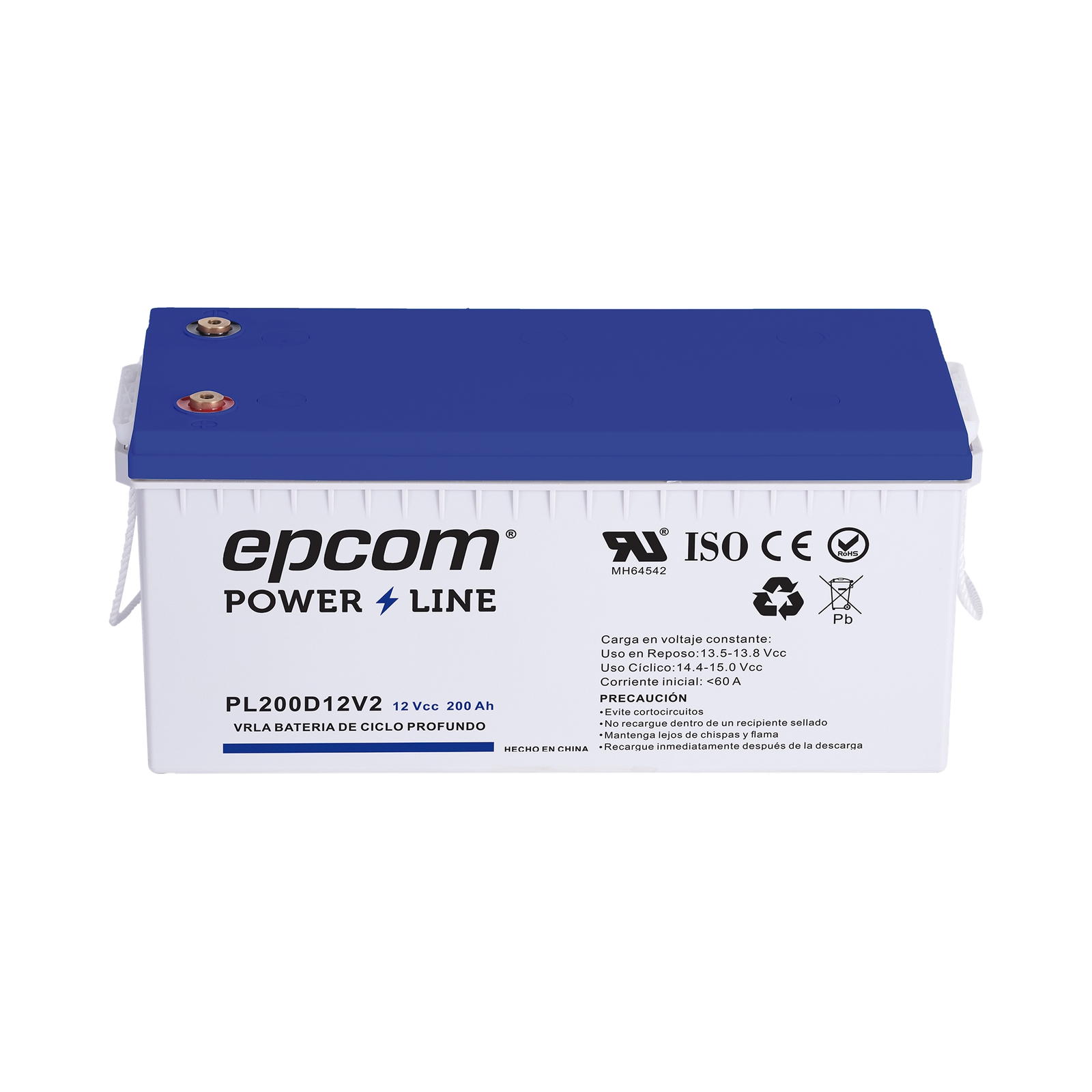 Batería de respaldo 12 V 200 Ah AGM | Certificada UL94-HB Retardo a la flama básica | Ciclo profundo | Para uso en aplicaciones fotovoltaicas y de emergencia | Terminales T5