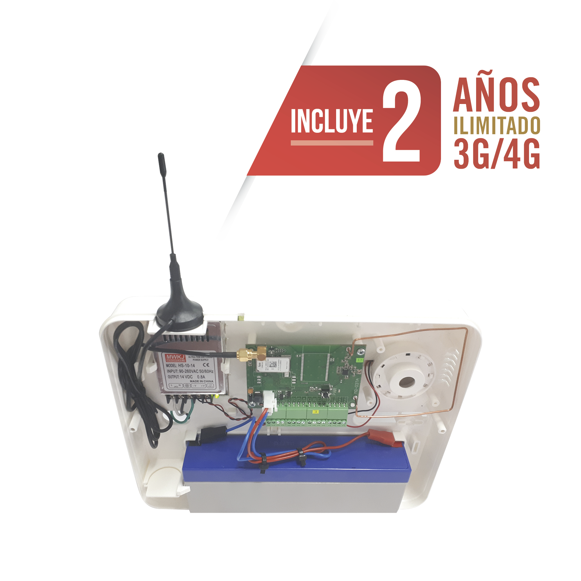 Panel de Alarma Cloud / 2 Años 3G/4G Ilimitado Incluido  / 32 Zonas Inalámbricas / 8 Zonas Cableadas / Programación 100% vía WEB y APP gratuita.