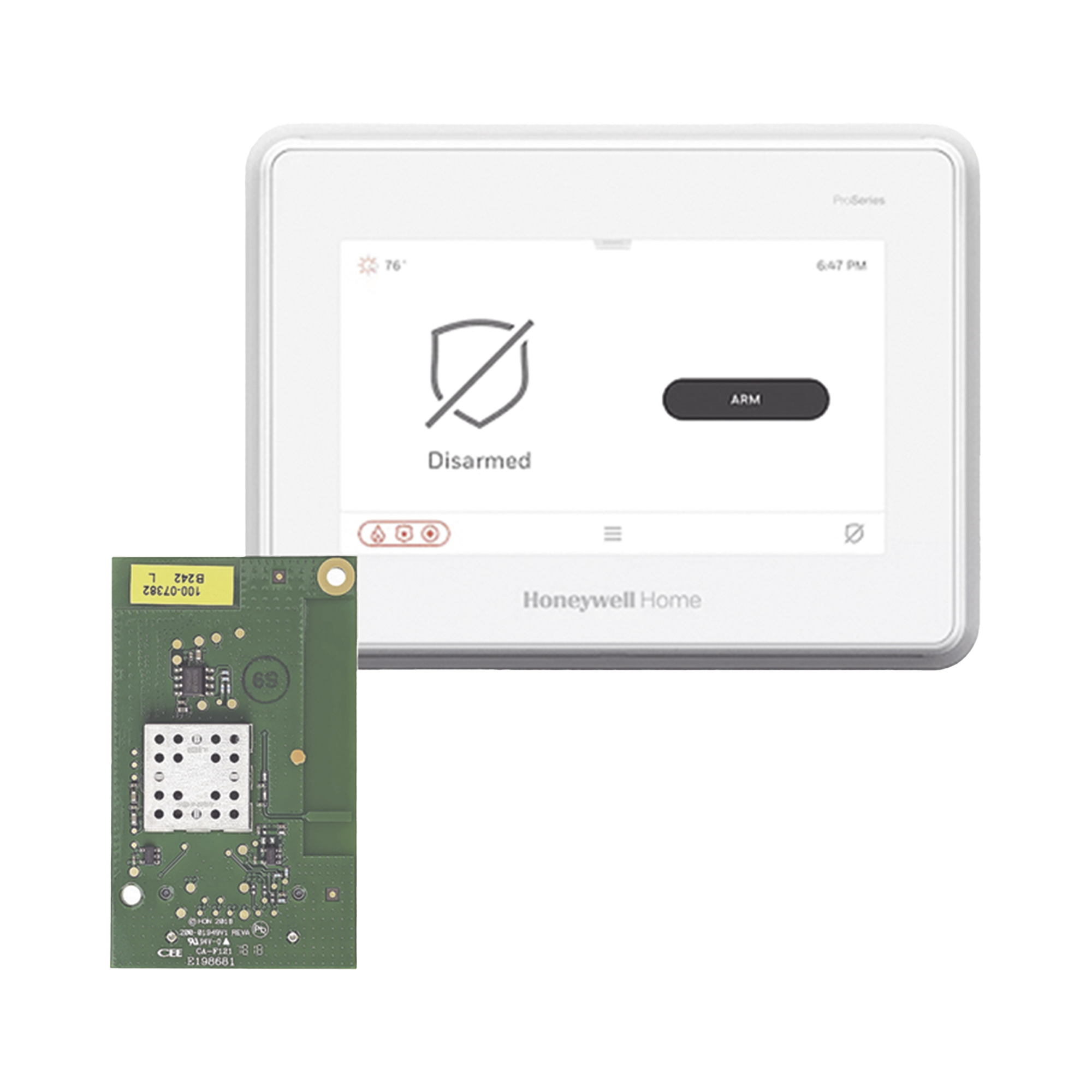 Sistema de Alarma con Pantalla Touch de 7" Compatible con sensores Inalambricos DSC, Bosh, 2GIG,ITI y Serie 5800 agregando el modulo PROTAKEOVER