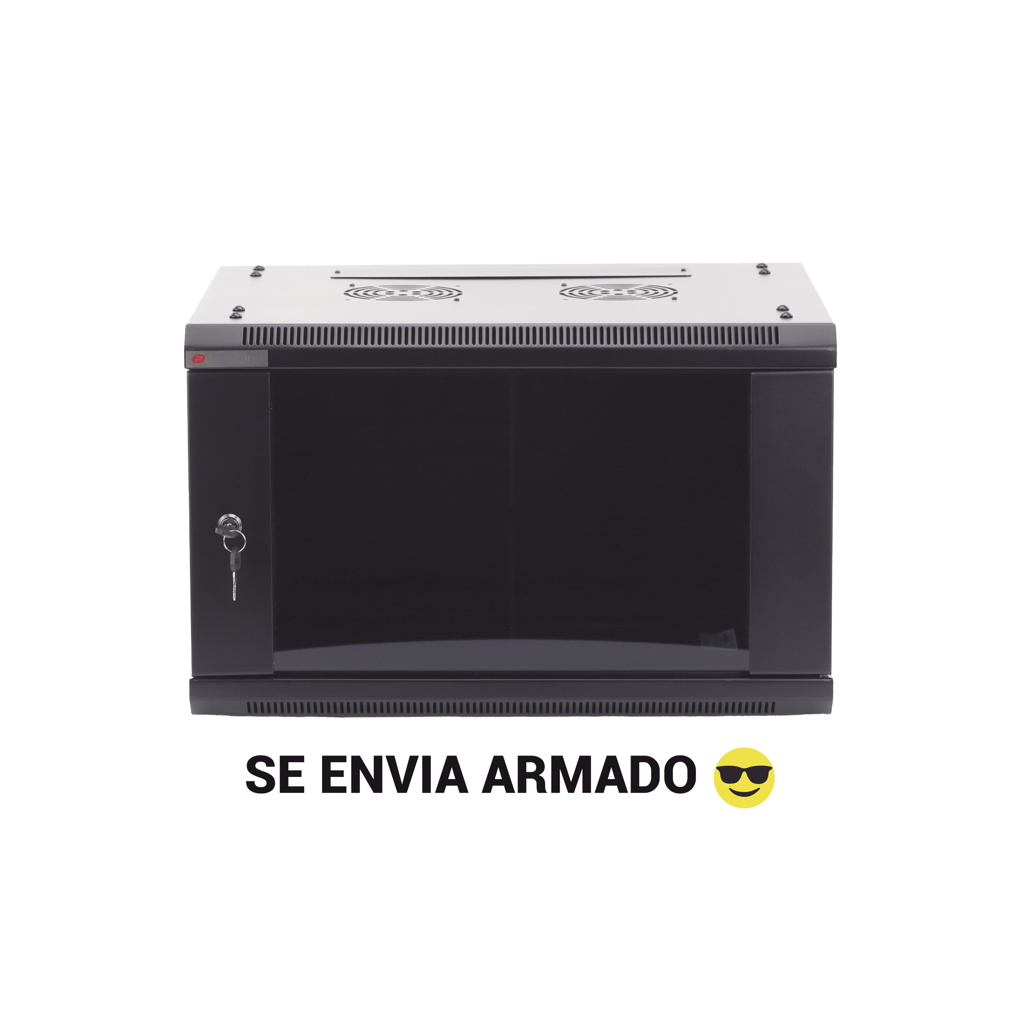 Gabinete PRECISION, Con Puerta de Cristal Templado, de 19in, 6UR, 450mm de Profundidad, Color Negro