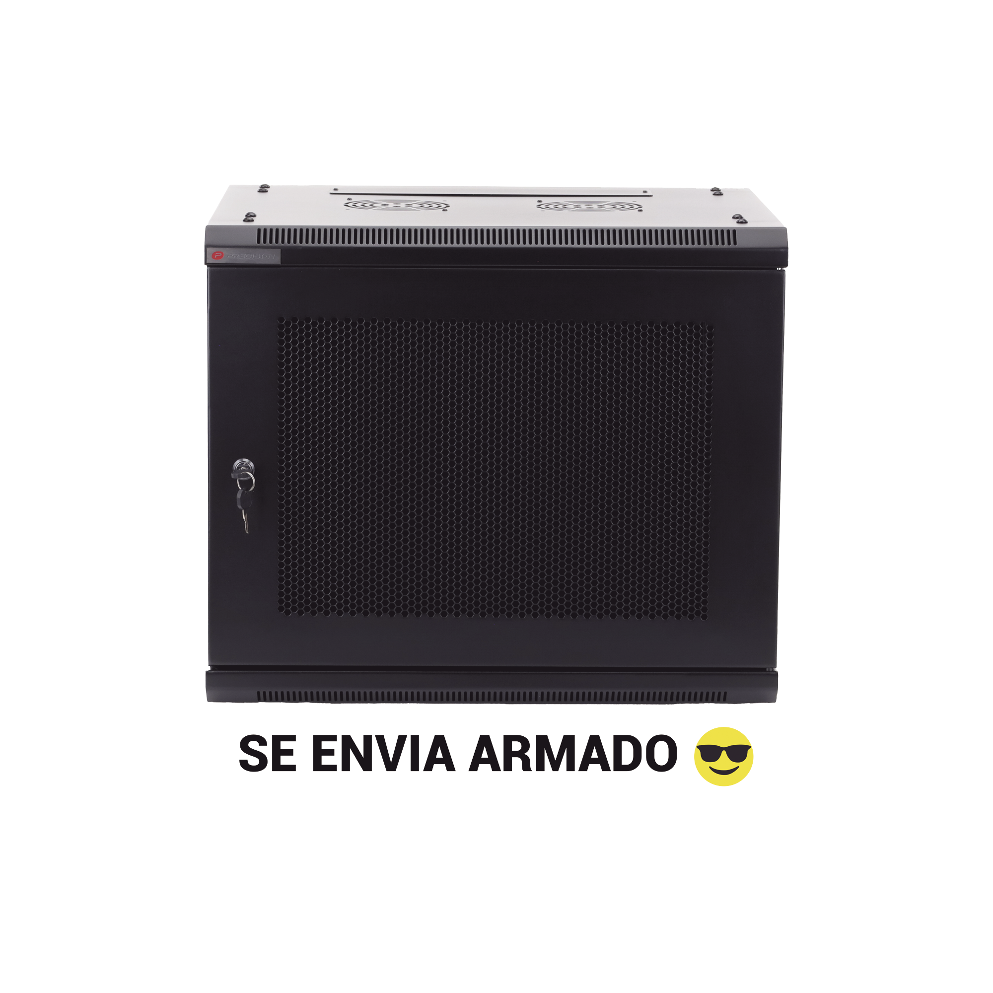 Gabinete PRECISION, Con Puerta Perforada, de 19in, 9UR, 450mm de Profundidad, Color Negro